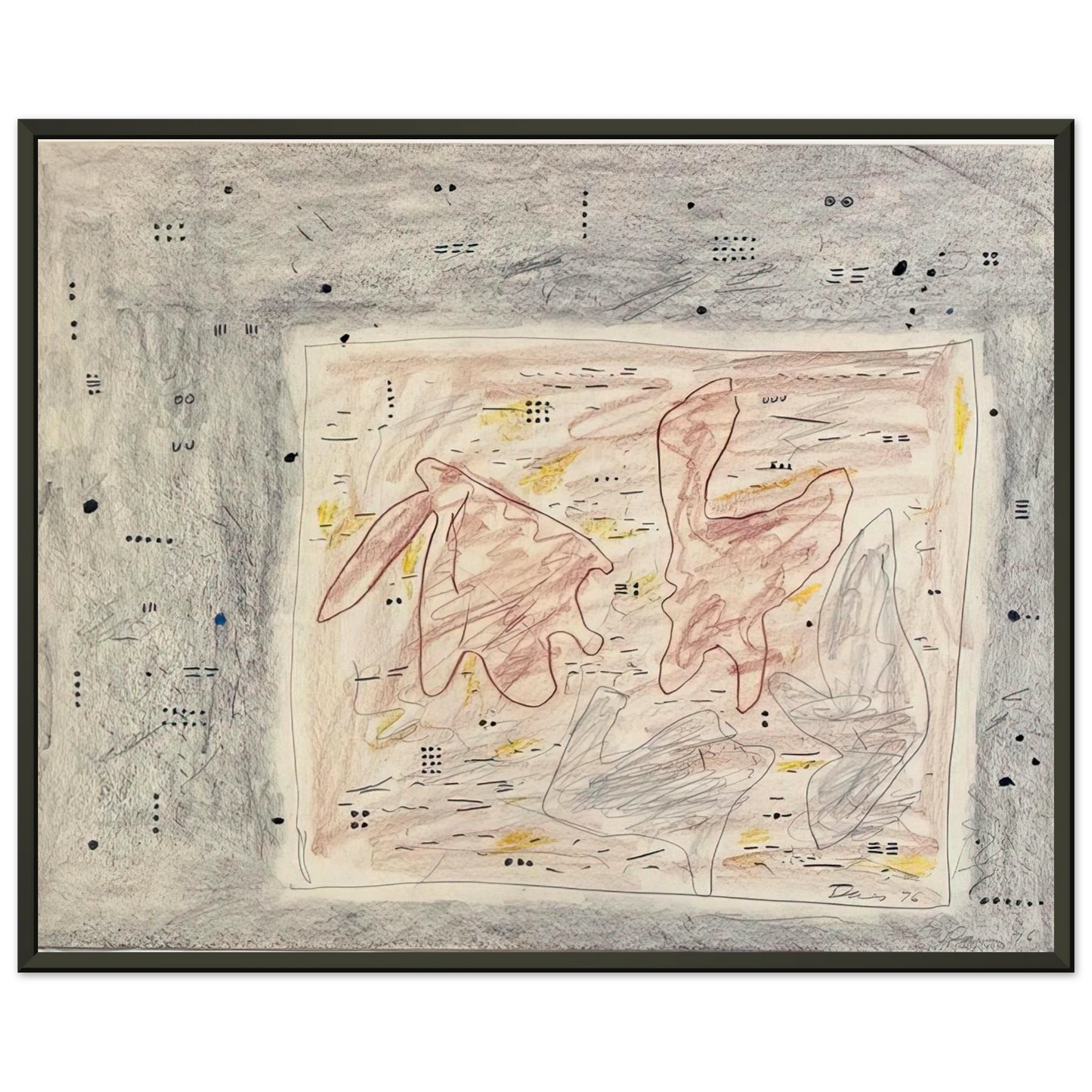 Gene Davis Eskimo Map 1976 Framed Art Print - Aluminum Frame - 70x100 cm / 28x40 inches