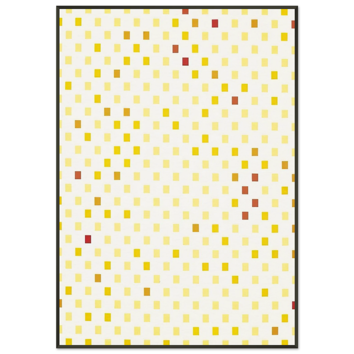 Francois Morellet Repartition aleatoire du rouge au jaune suivant progression 1970 Framed Art Print - Aluminum Frame - 21x29.7 cm / 8x12"