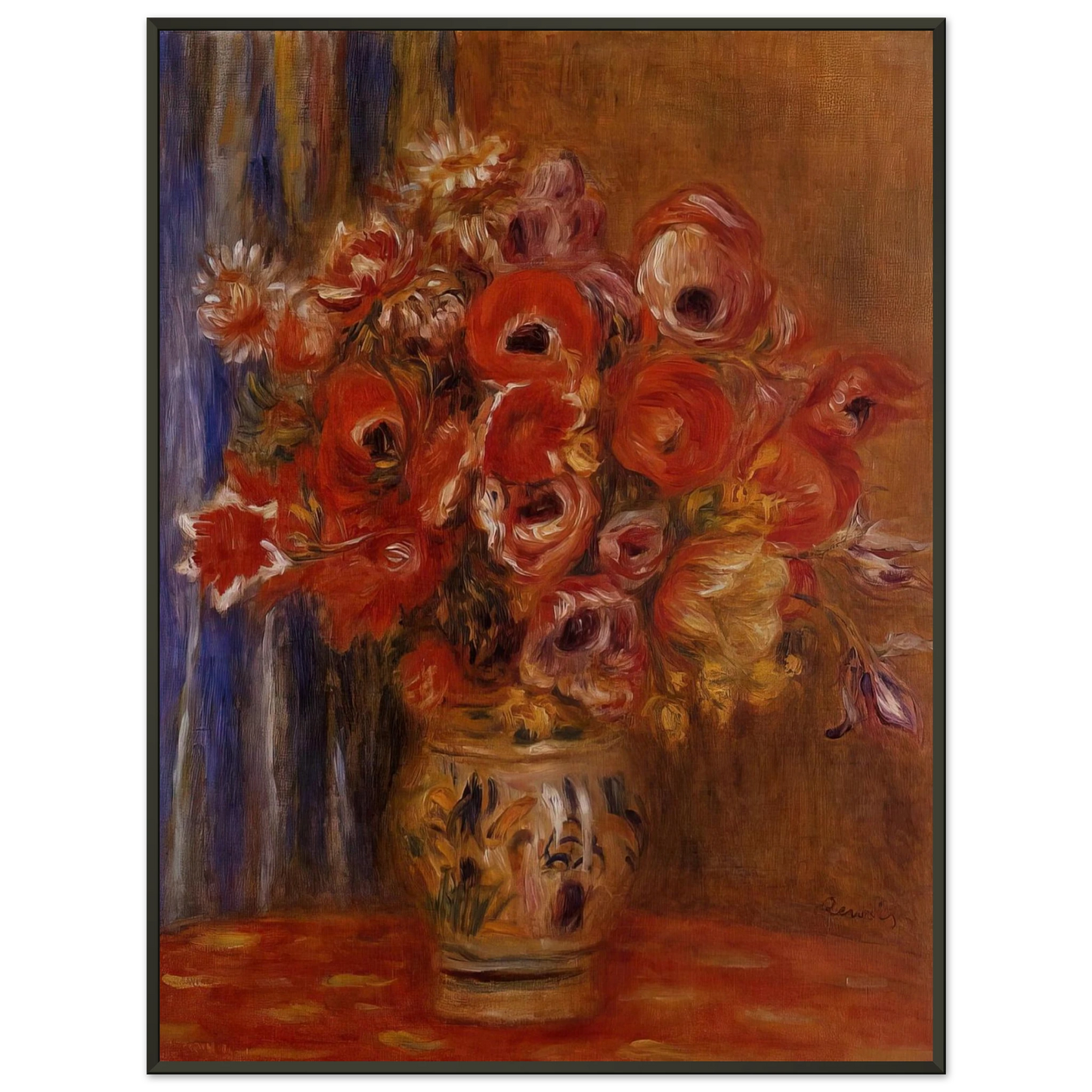 PierreAuguste Renoir Vase of Tulips and Anemones Framed Art Print - Aluminum Frame - 70x100 cm / 28x40 inches