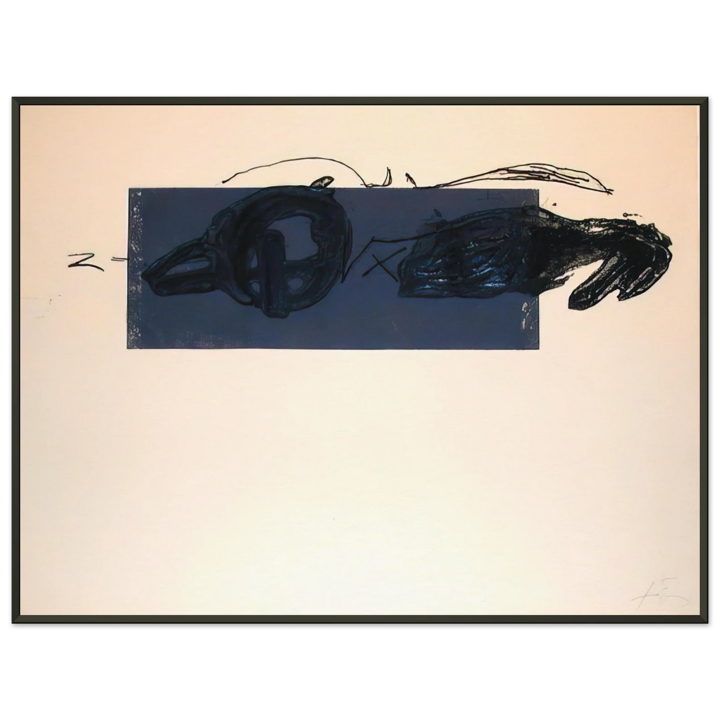 Antoni Tapies Z 1981 Framed Art Print - Aluminum Frame - 70x100 cm / 28x40 inches