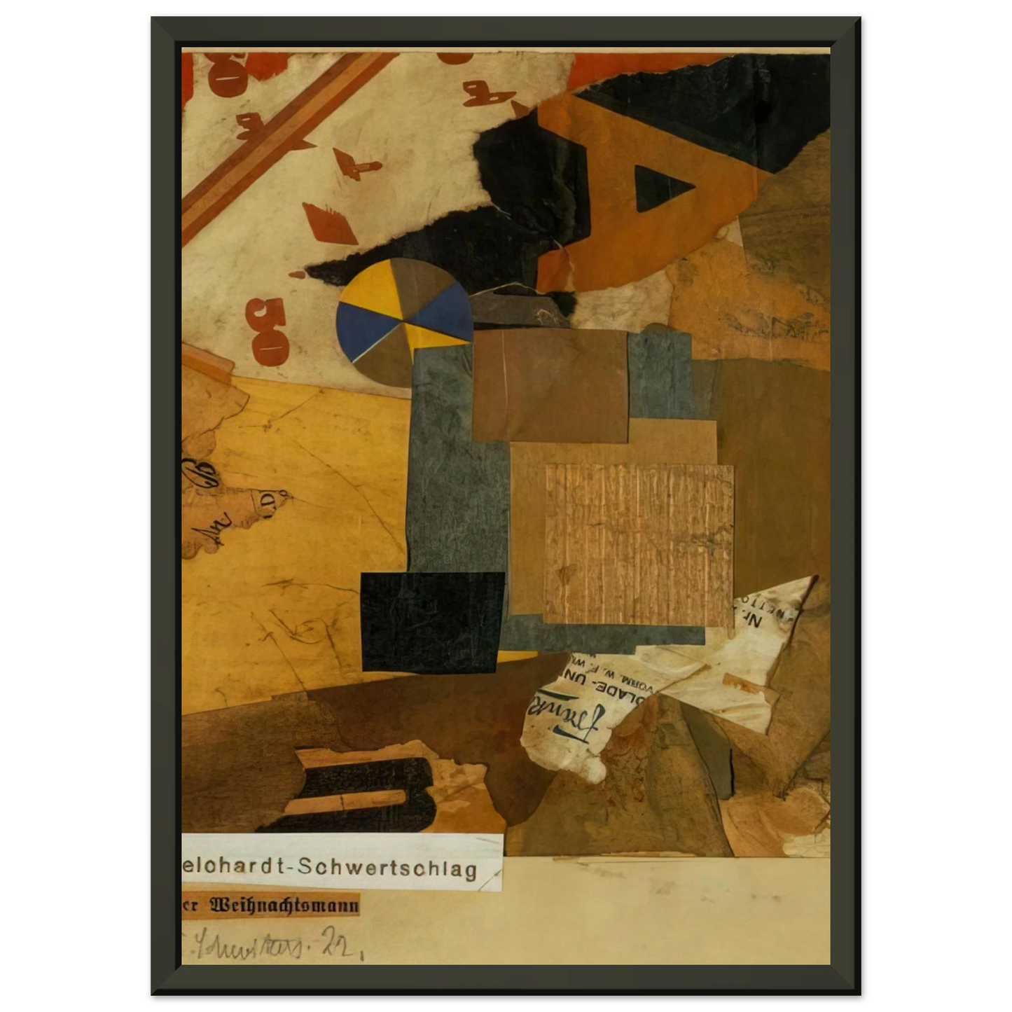 Kurt Schwitters SANTA CLAUS 1922 Framed Art Print - Aluminum Frame - 40x50 cm / 16x20 inches