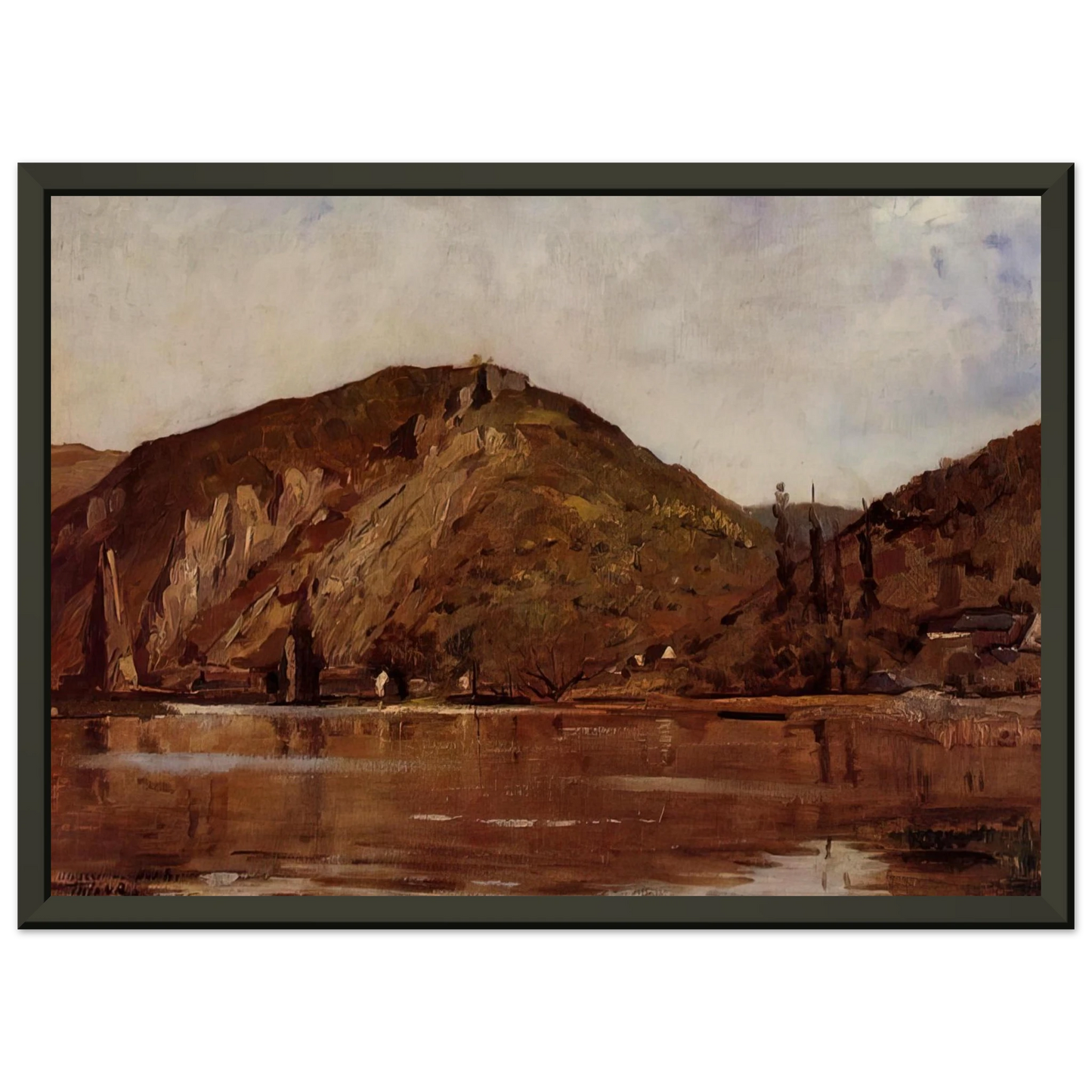 Theo van Rysselberghe MEUSE RIVER AROUND NAMUR 1880 Framed Art Print - Aluminum Frame - 70x100 cm / 28x40 inches