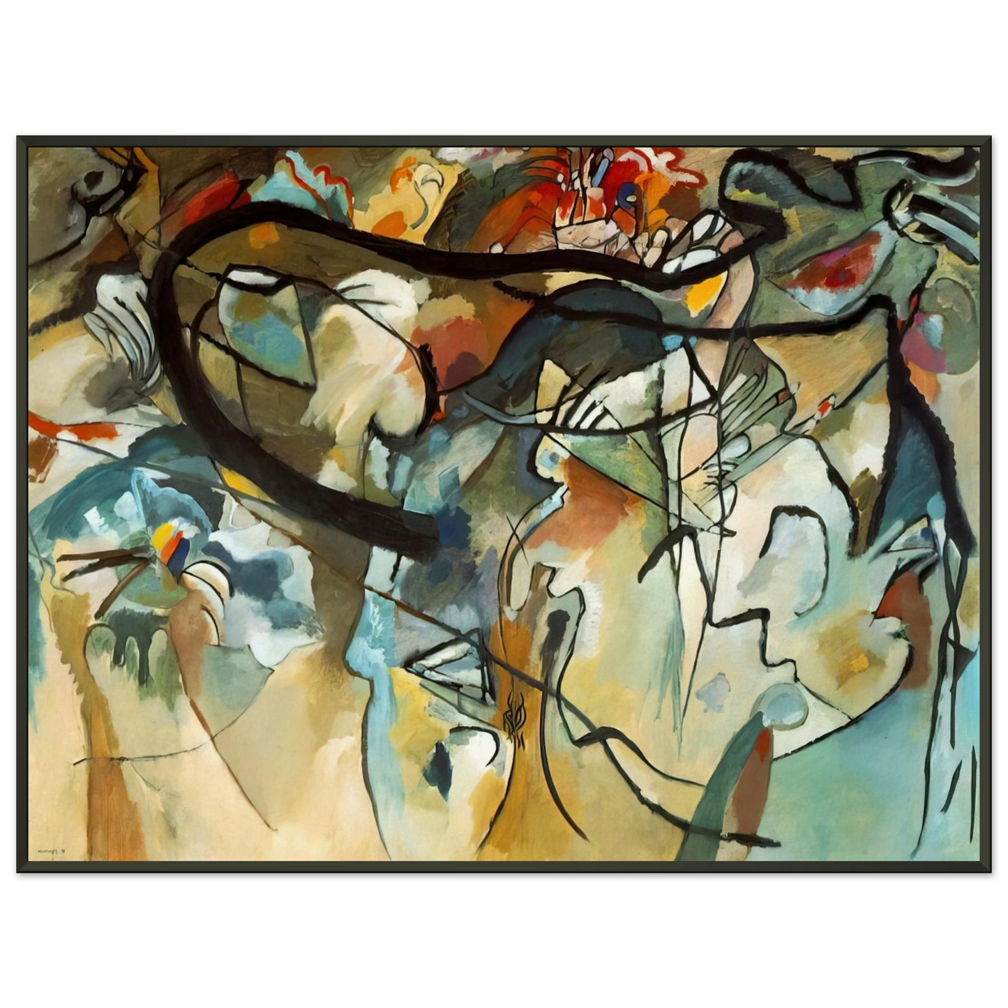 Wassily Kandinsky  COMPOSITION V 1911 Framed Art Print  - Aluminum Frame - 60x80 cm / 24x32 inches