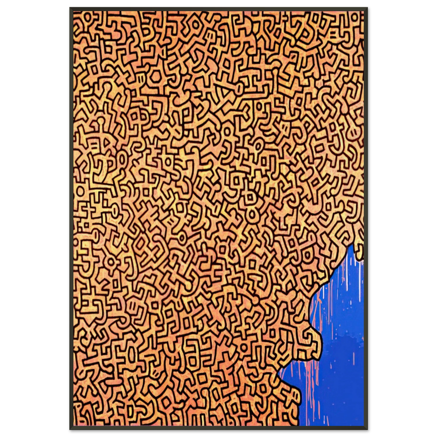 Keith Haring BRAZIL 1989 Framed Art Print - Aluminum Frame - 21x29.7 cm / 8x12"