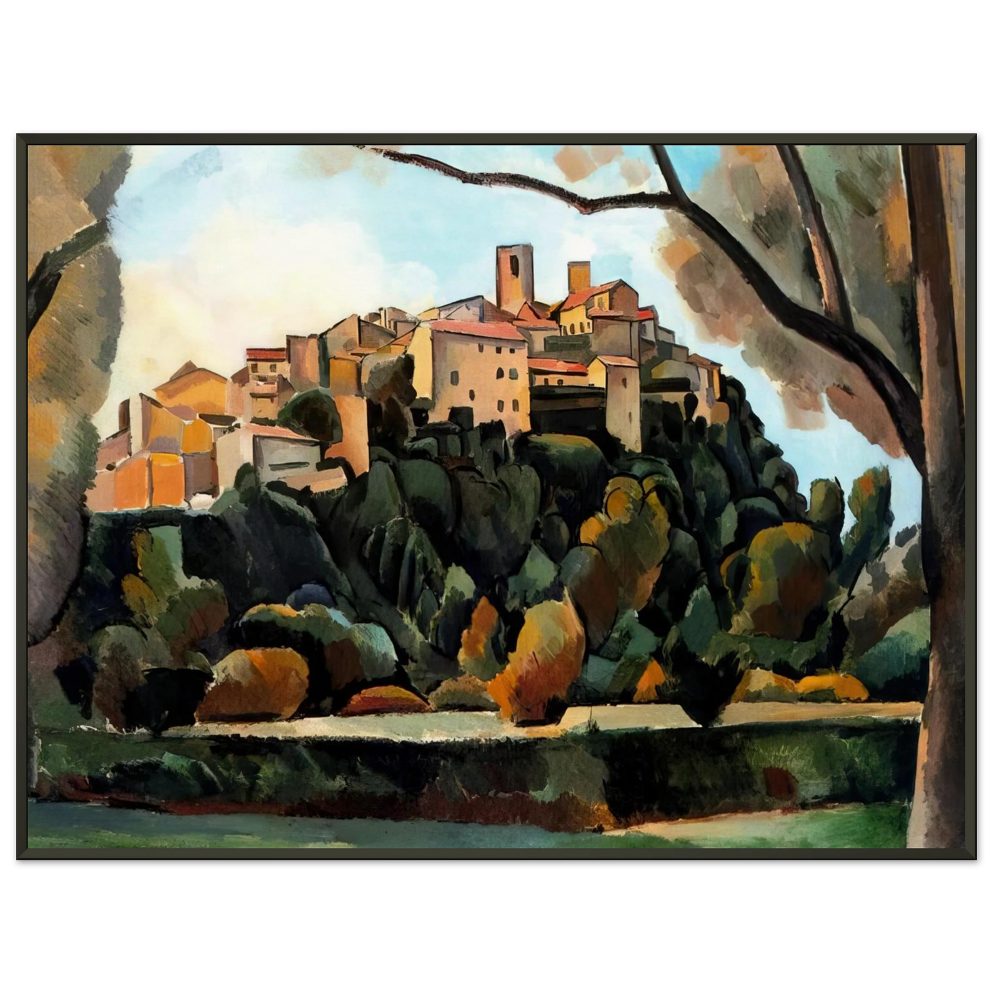 Andre Derain VISTA DE SAINT PAUL DE VENCE 1910 Framed Art Print - Aluminum Frame - 40x50 cm / 16x20 inches