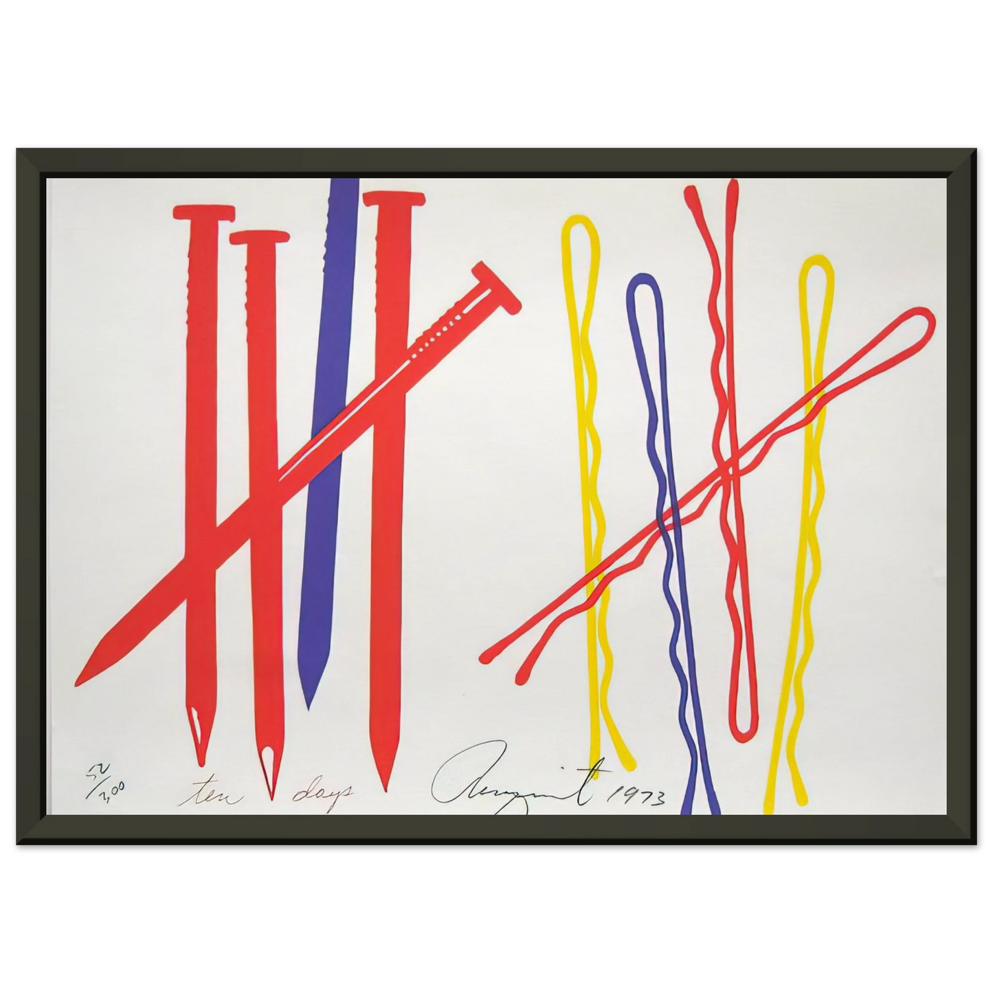 James Rosenquist Ten Days Framed Art Print - Aluminum Frame - 70x100 cm / 28x40 inches