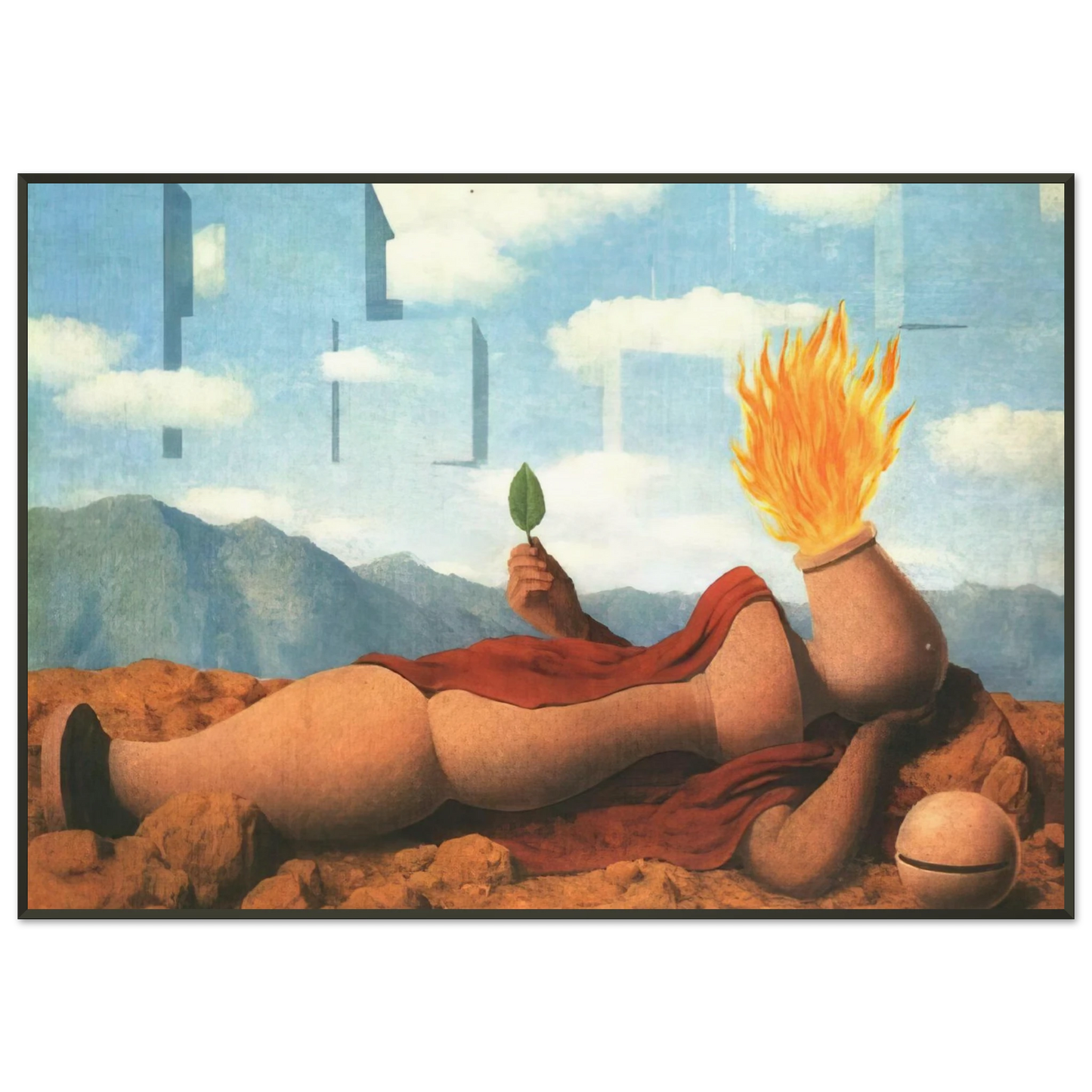 Rene Magritte ELEMENTARY COSMOGONY 1949 Framed Art Print - Aluminum Frame - 21x29.7 cm / 8x12"