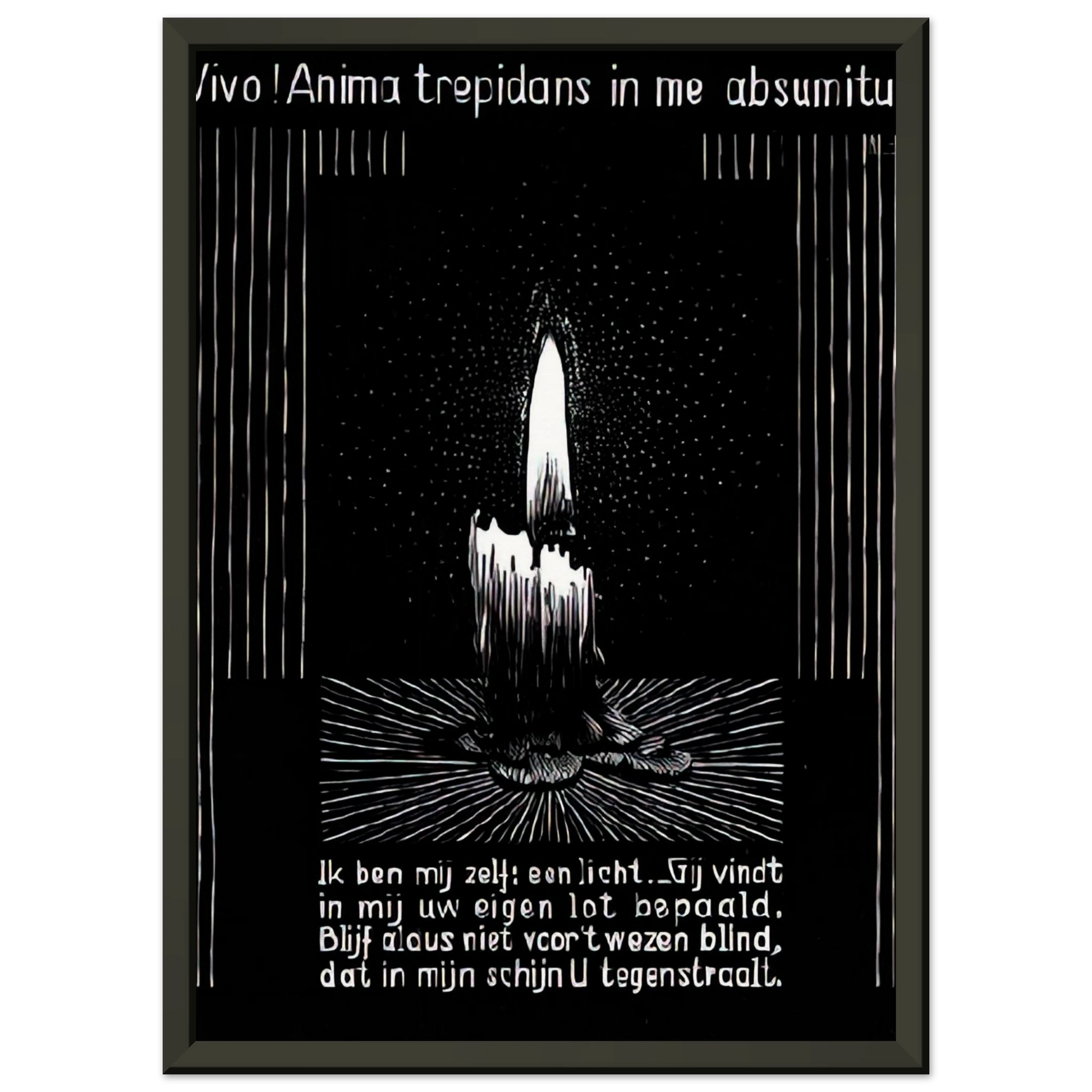 MC Escher  EMBLEMATA CANDLE FLAME Framed Art Print  - Aluminum Frame - 70x100 cm / 28x40 inches