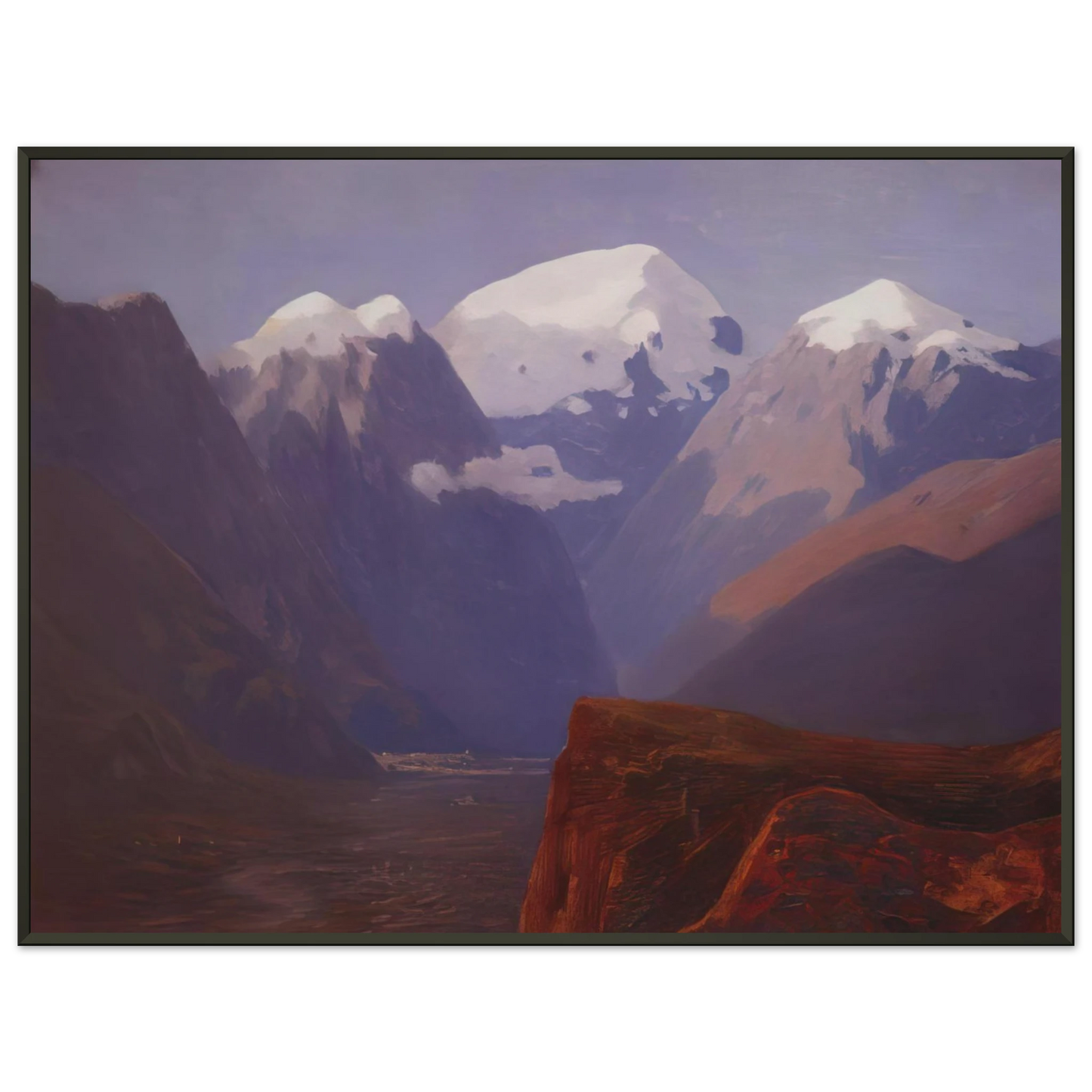 Arkhyp Kuindzhi Snow tops Framed Art Print - Aluminum Frame - 40x50 cm / 16x20 inches