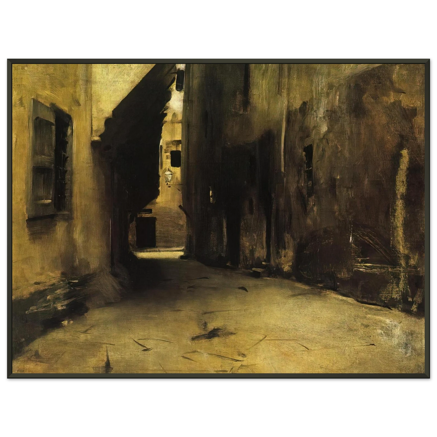John Singer Sargent  A Street in Venice Framed Art Print  - Aluminum Frame - 40x50 cm / 16x20 inches