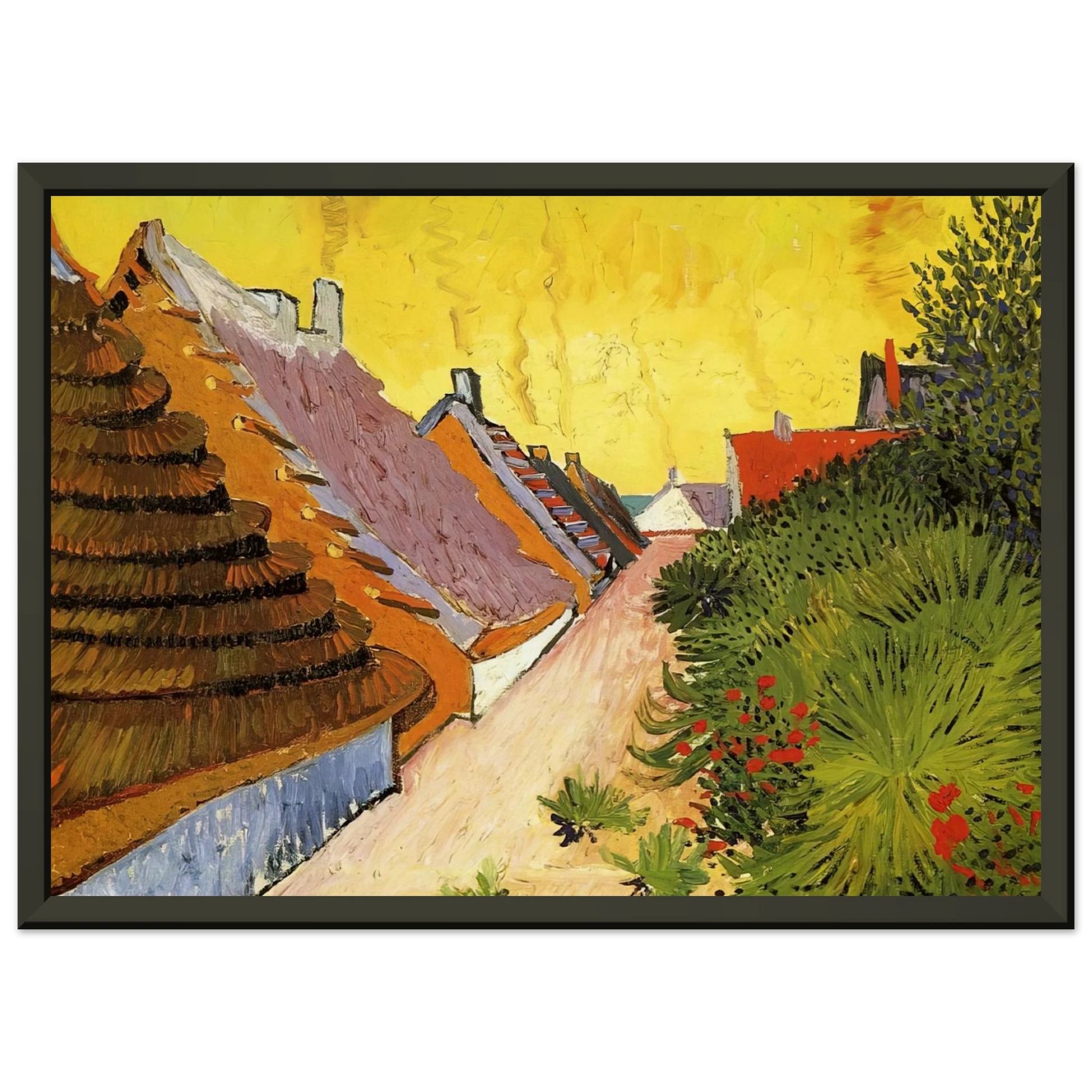 Vincent van Gogh  Street in SaintesMaries Framed Art Print  - Aluminum Frame - 40x50 cm / 16x20 inches