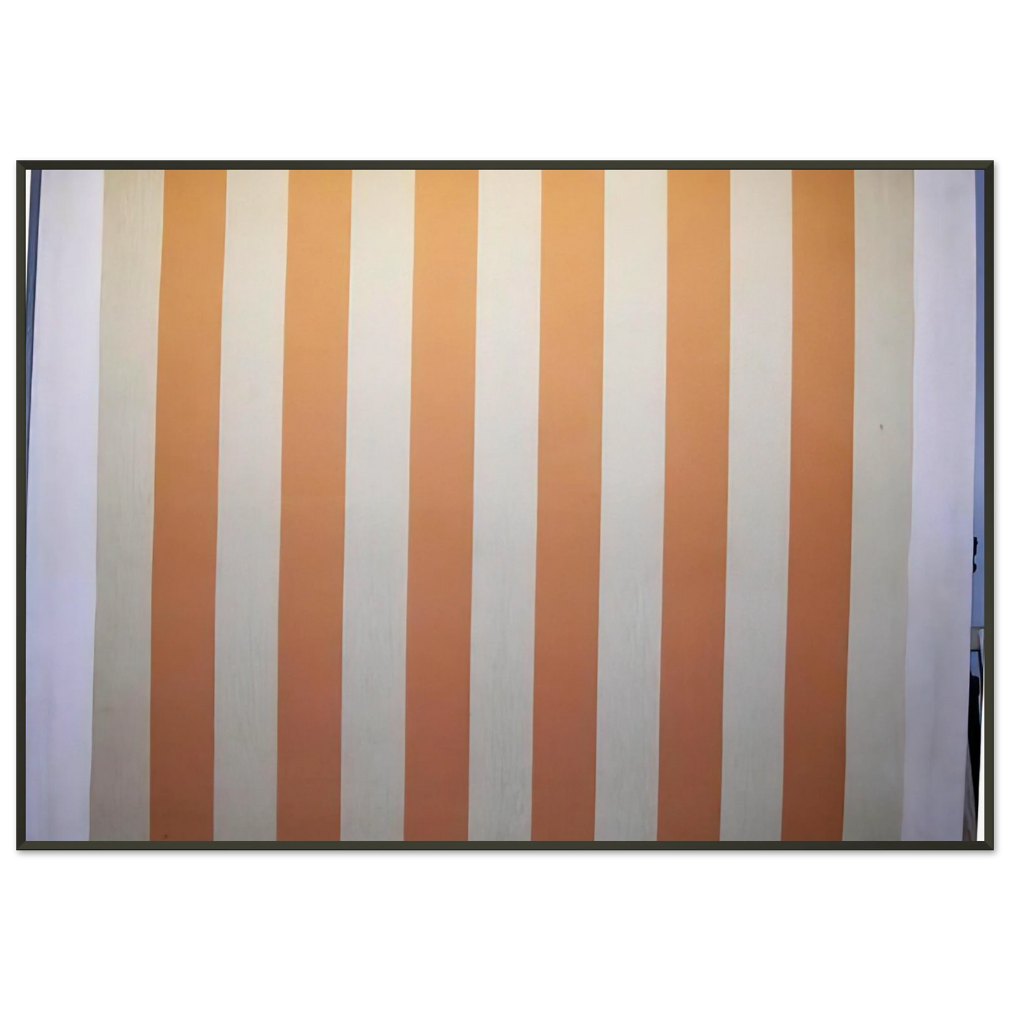 Daniel Buren Peinture acrylique blanche sur tissu raye blanc et orange 1967 Framed Art Print - Aluminum Frame - 21x29.7 cm / 8x12"