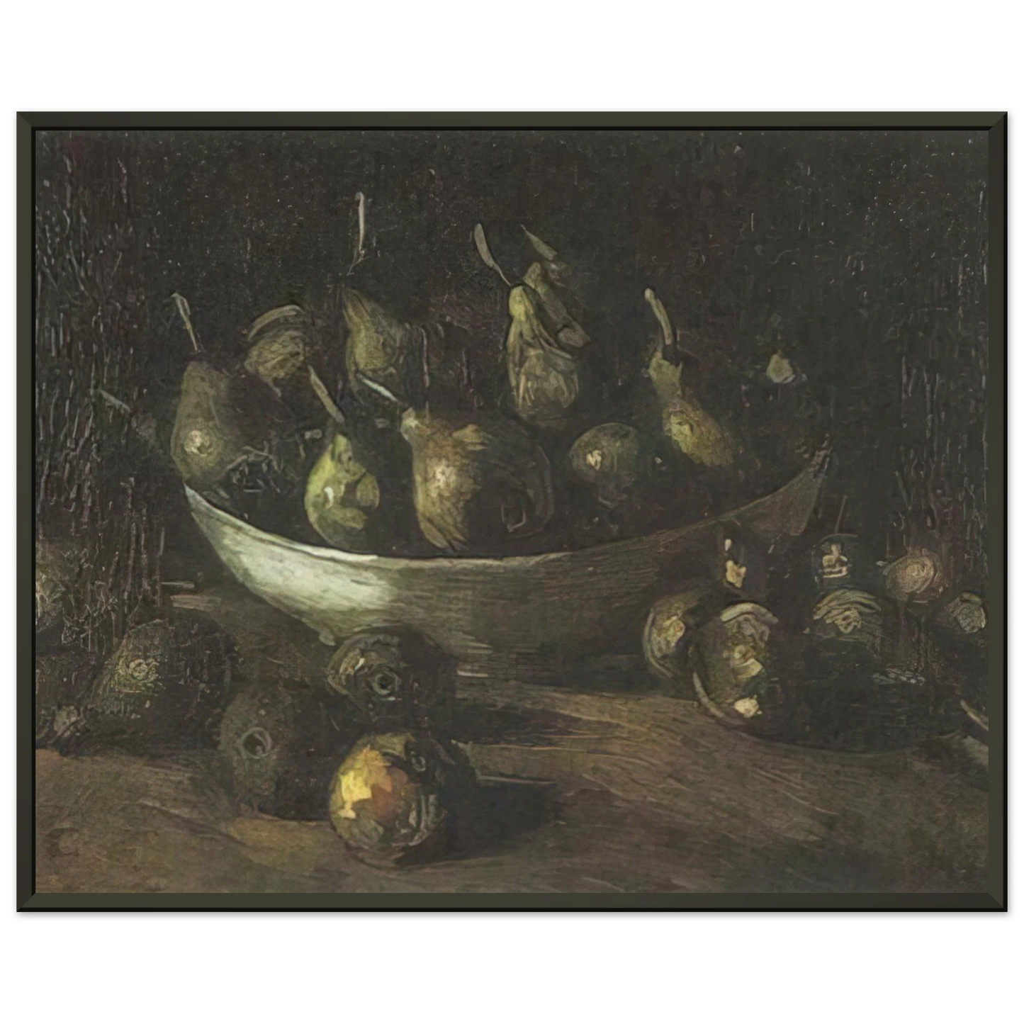 Vincent van Gogh  Still life with an Earthern bowl and pears Framed Art Print  - Aluminum Frame - 60x80 cm / 24x32 inches