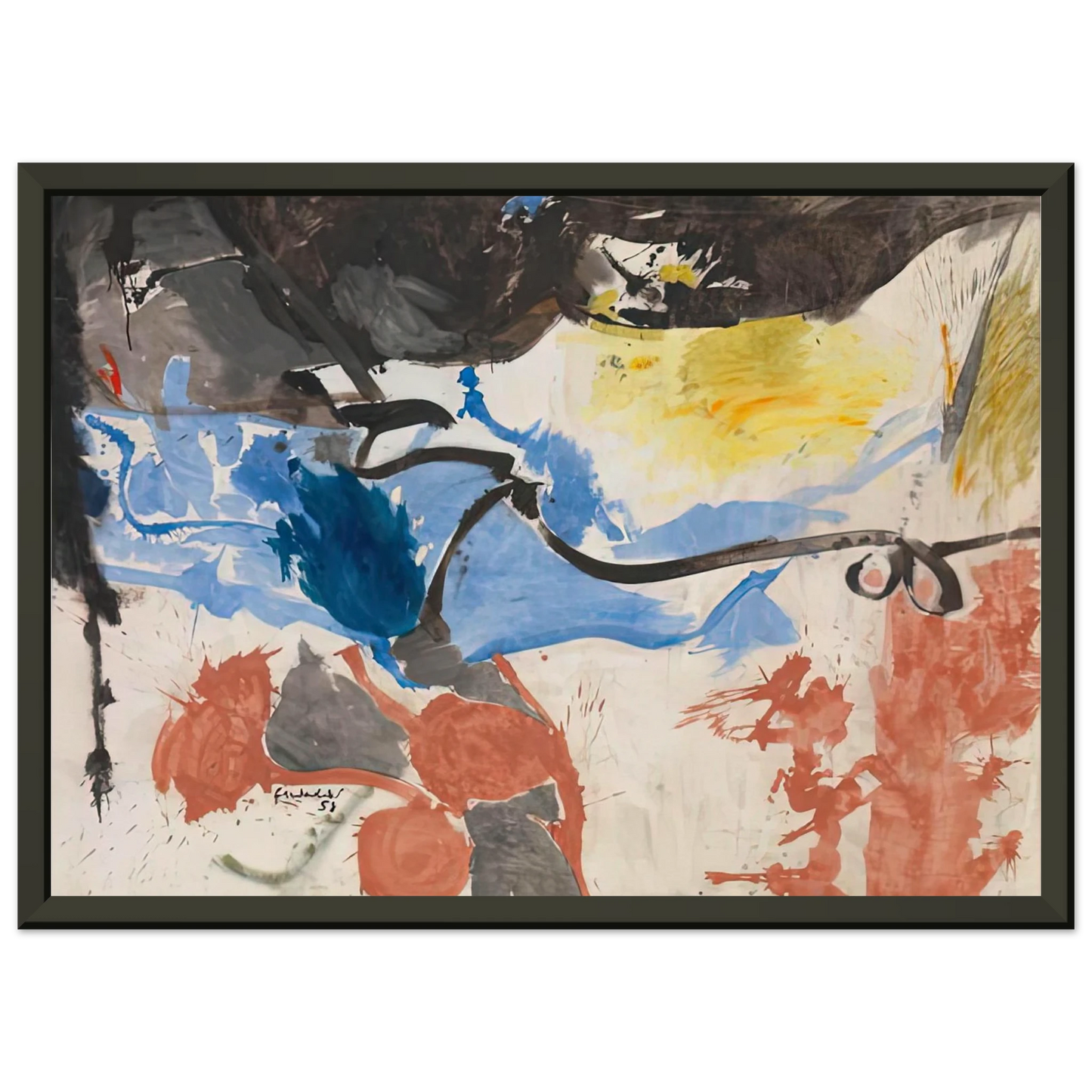 Helen Frankenthaler Hotel CroMagnon 1958 Framed Art Print - Aluminum Frame - 60x80 cm / 24x32 inches