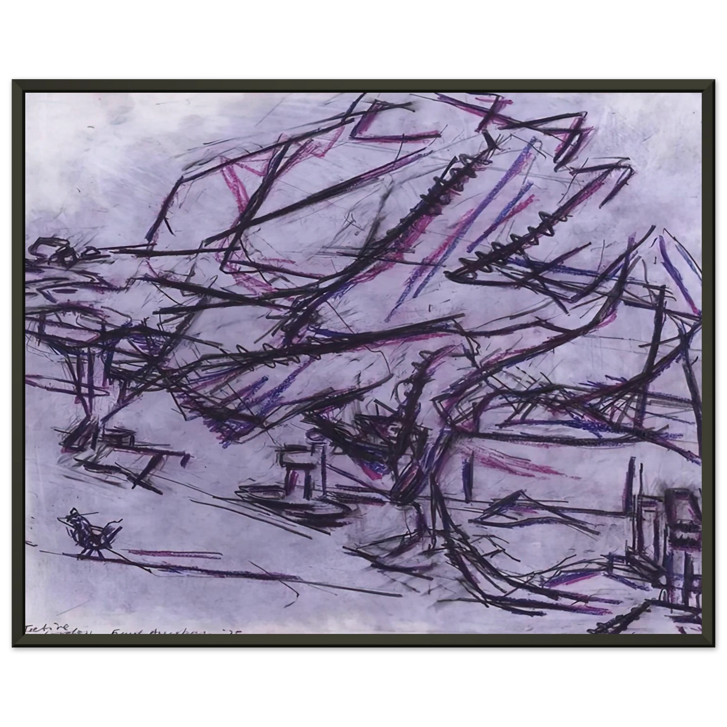 Frank Auerbach TREE AT TRETIRE Framed Art Print - Aluminum Frame - 40x50 cm / 16x20 inches