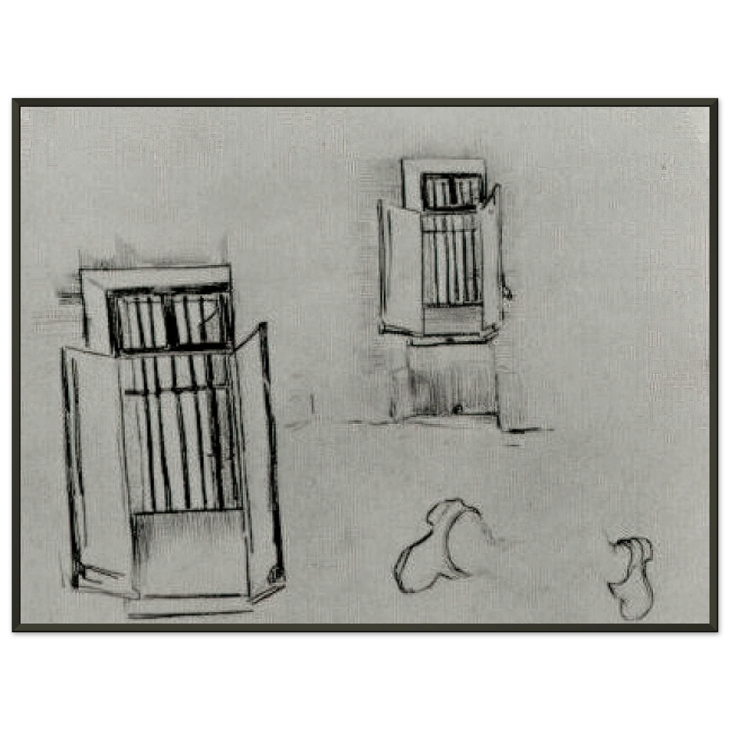 Vincent van Gogh Barred Windows Framed Art Print - Aluminum Frame - 40x50 cm / 16x20 inches