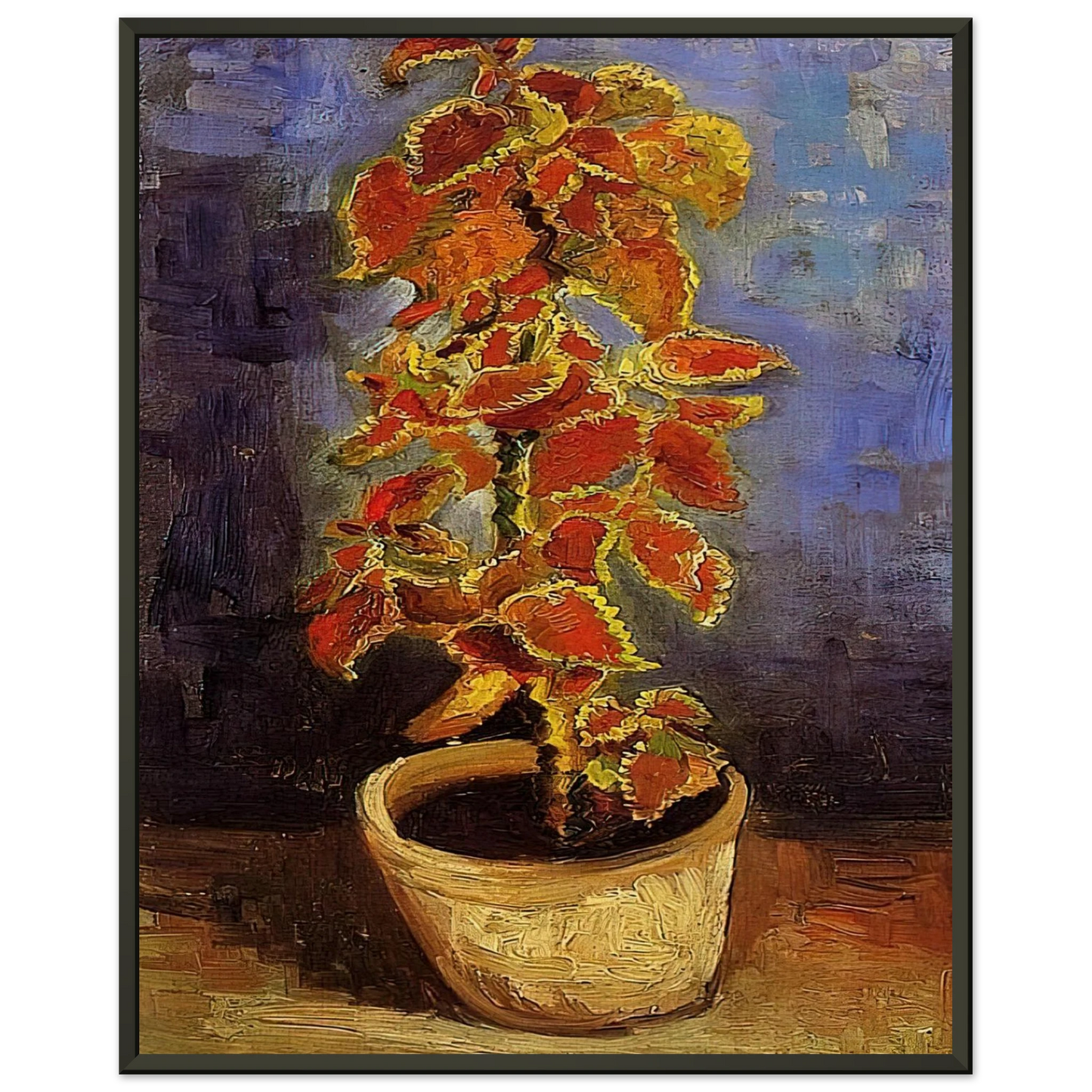 Vincent van Gogh  Coleus Plant in a Flowerpot Framed Art Print  - Aluminum Frame - 70x100 cm / 28x40 inches