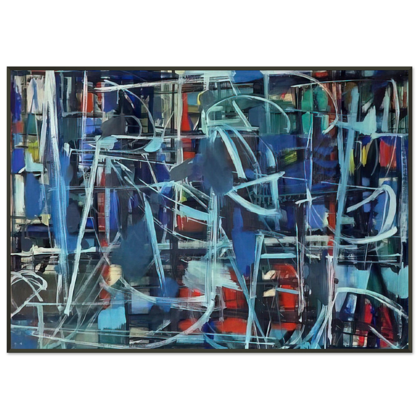 Robert Goodnough Abstract in Blue 1950 Framed Art Print - Aluminum Frame - 21x29.7 cm / 8x12"