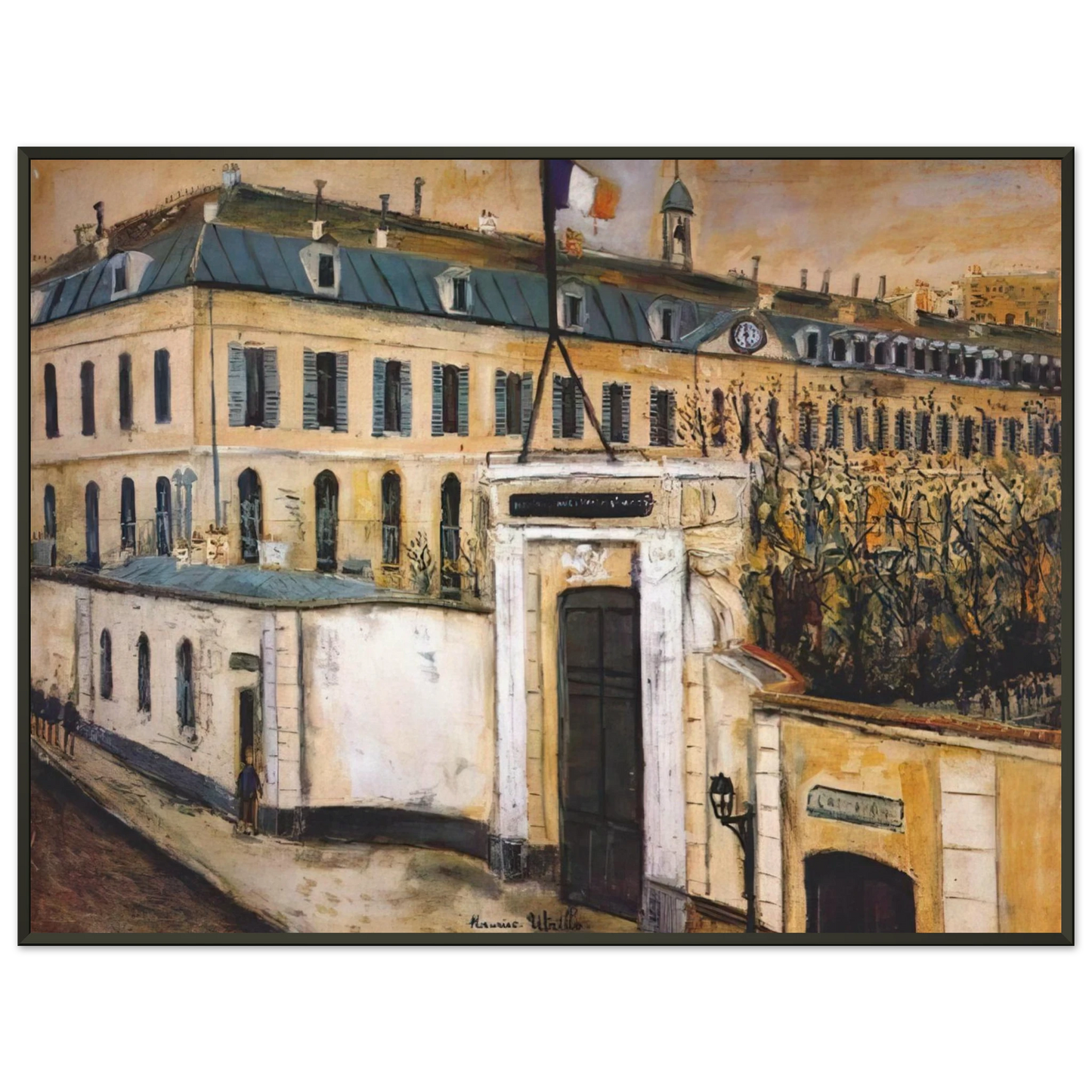 Maurice Utrillo MILITARY HOSPITAL Framed Art Print - Aluminum Frame - 40x50 cm / 16x20 inches