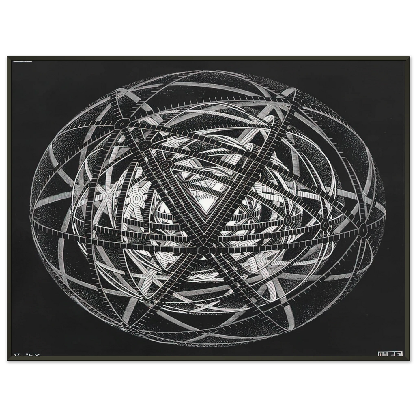 MC Escher  CONCENTRIC RINDS Framed Art Print  - Aluminum Frame - 40x50 cm / 16x20 inches