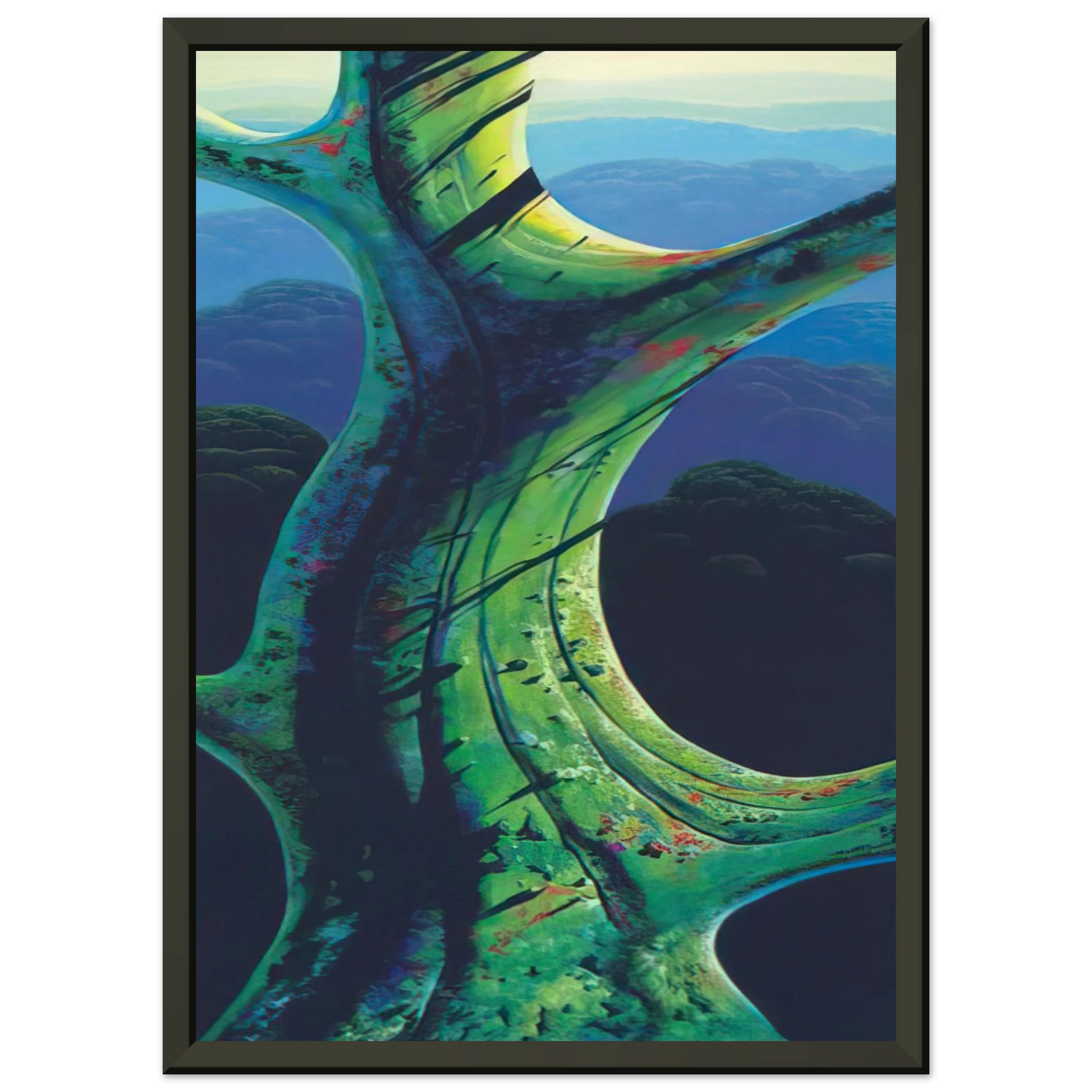 Eyvind Earle  Sky Reach Framed Art Print  - Aluminum Frame - 40x50 cm / 16x20 inches