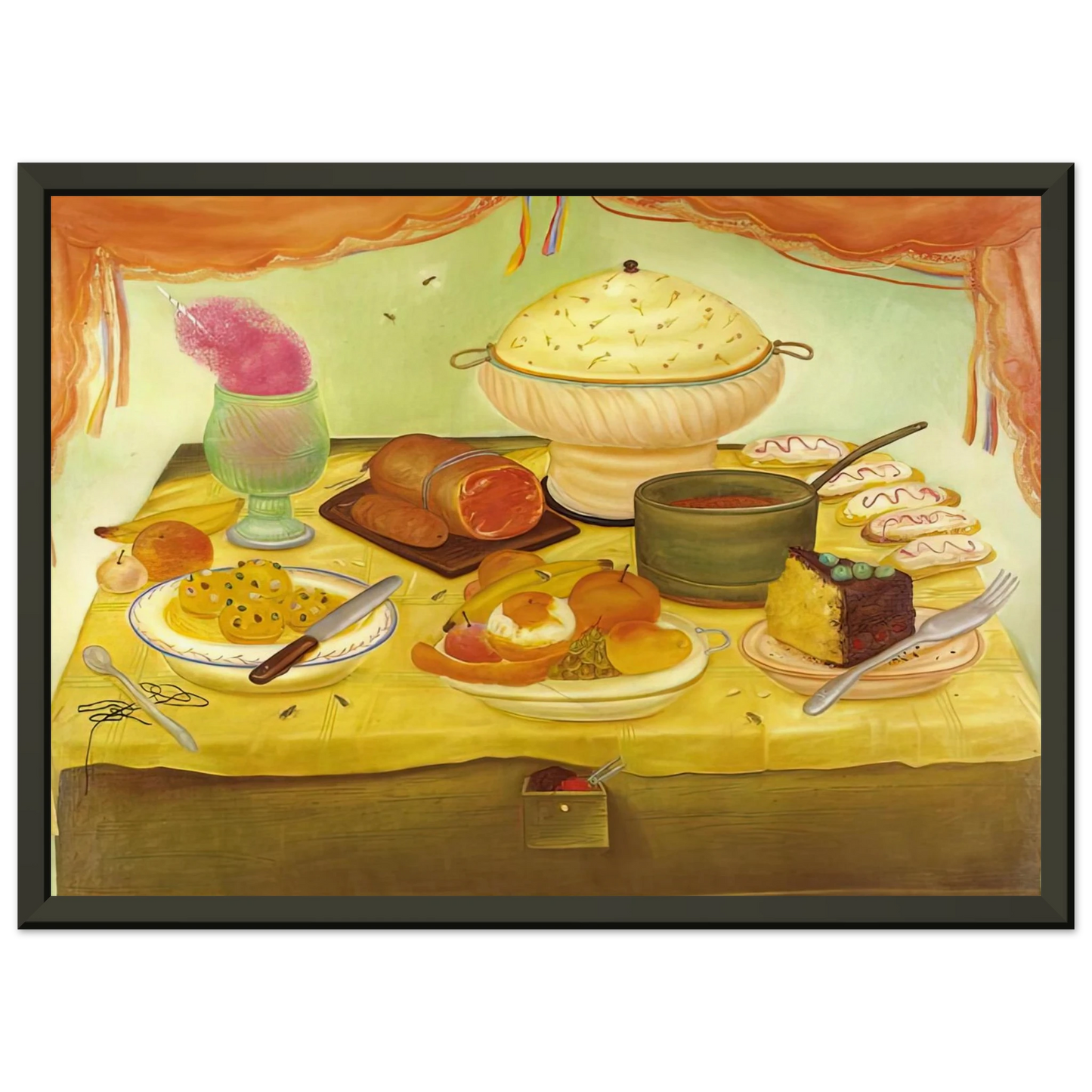 Fernando Botero STILL LIFE Framed Art Print - Aluminum Frame - 70x100 cm / 28x40 inches
