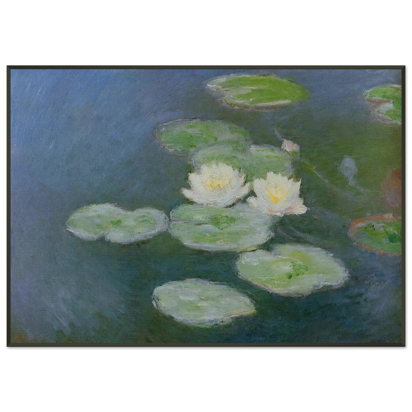 claude monet Water Lilies Evening Effect Framed Art Print - Aluminum Frame - 21x29.7 cm / 8x12"