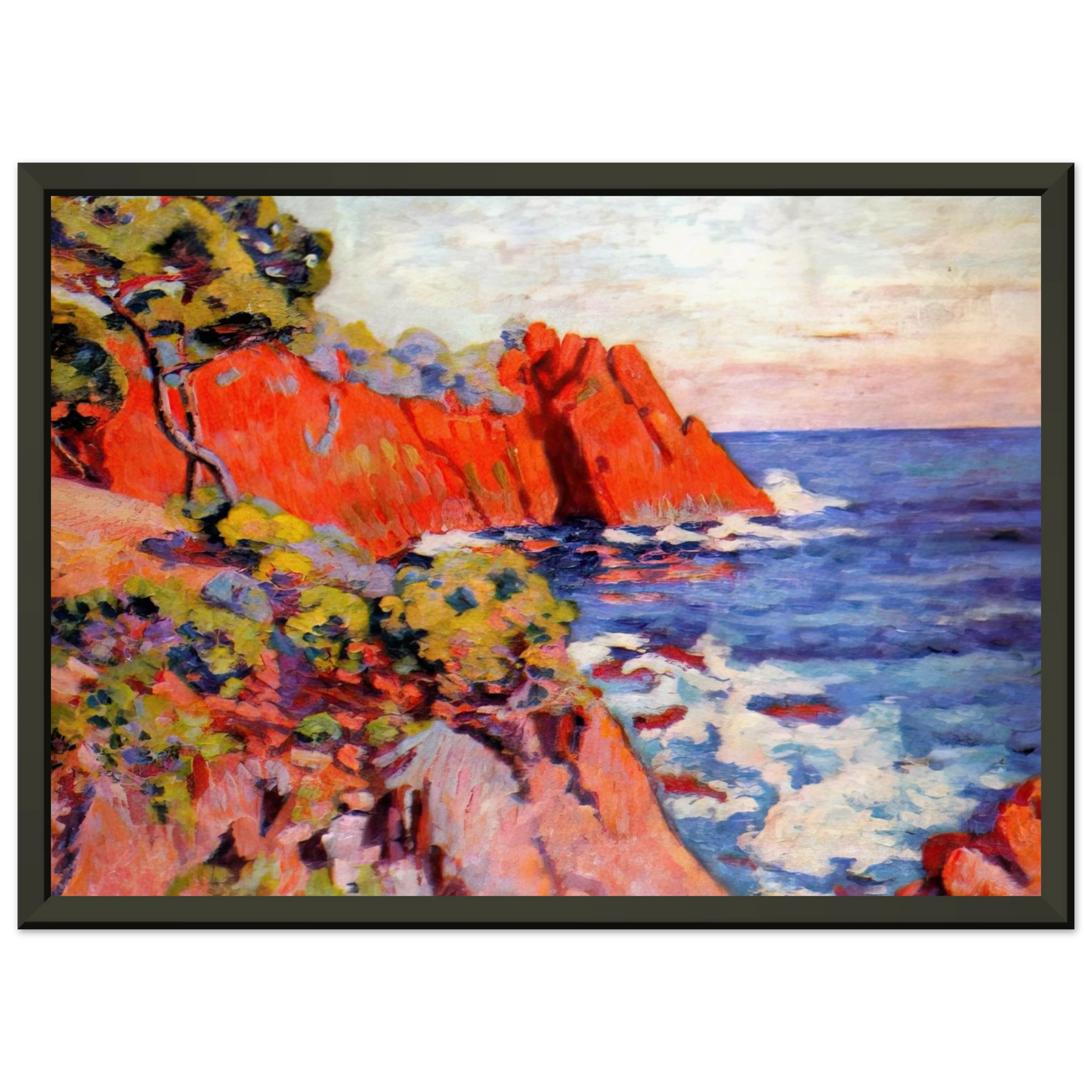 Armand Guillaumin Rochers sur la Cote a Agay 1907 Framed Art Print - Aluminum Frame - 40x50 cm / 16x20 inches