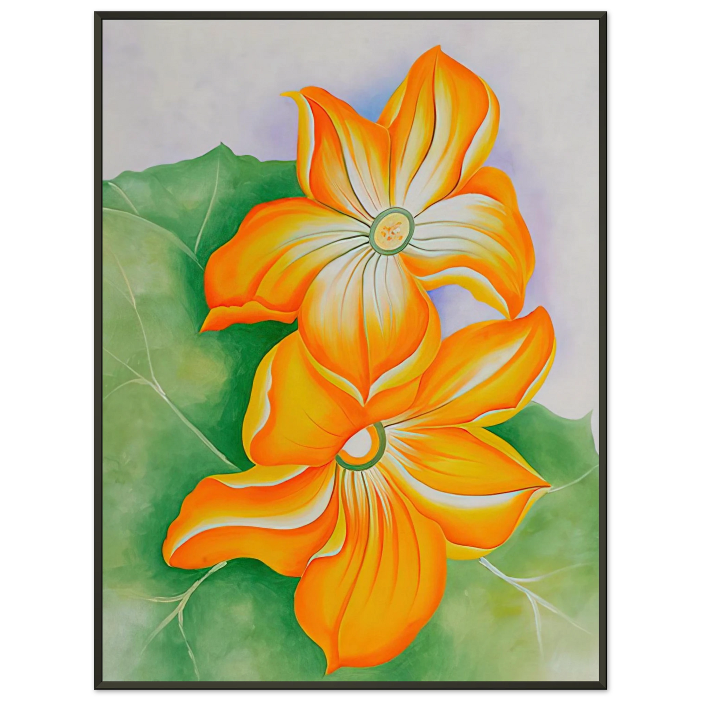 Georgia OKeeffe Squash Blossoms Framed Art Print - Aluminum Frame - 70x100 cm / 28x40 inches