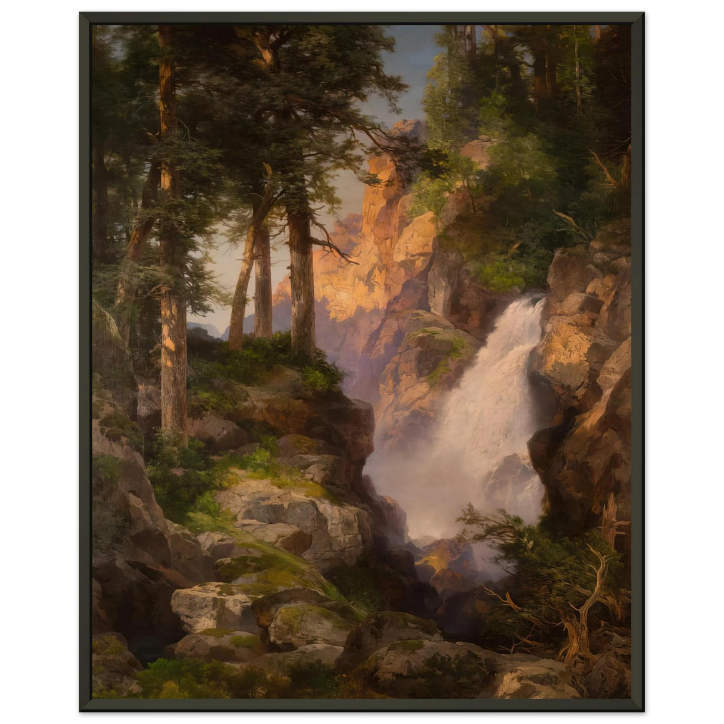 Thomas Moran Falls at Toltec Gorge Framed Art Print - Aluminum Frame - 70x100 cm / 28x40 inches