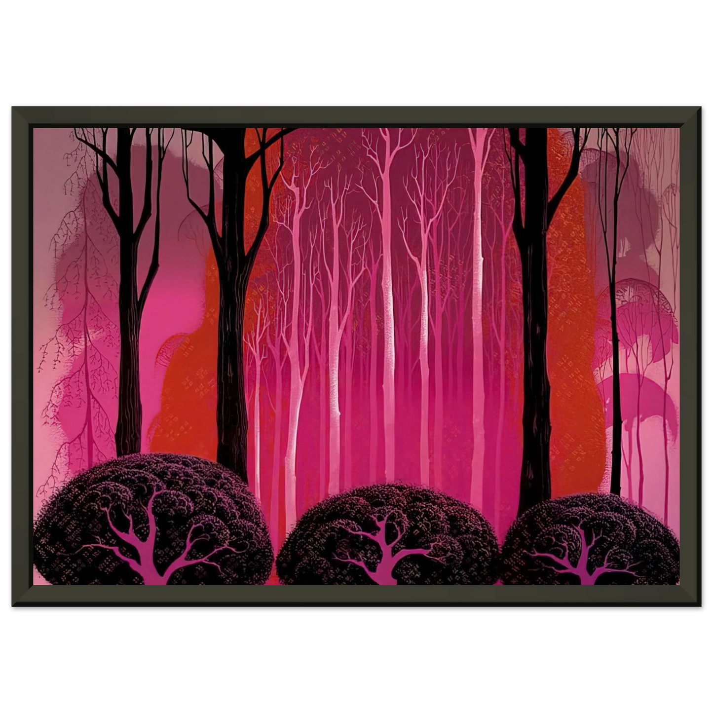 Eyvind Earle Crimson Glory Framed Art Print - Aluminum Frame - 70x100 cm / 28x40 inches