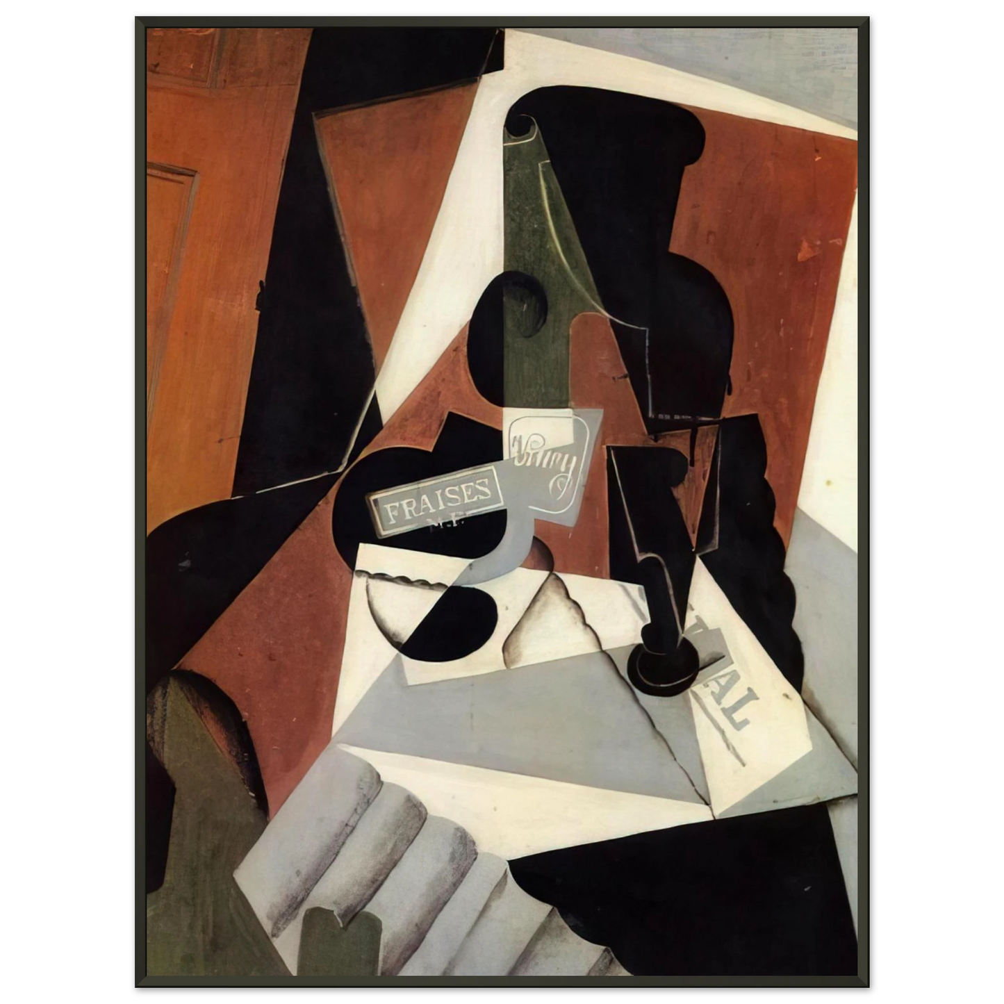 Juan Gris  STRAWBERRY JAM 1917 Framed Art Print  - Aluminum Frame - 70x100 cm / 28x40 inches
