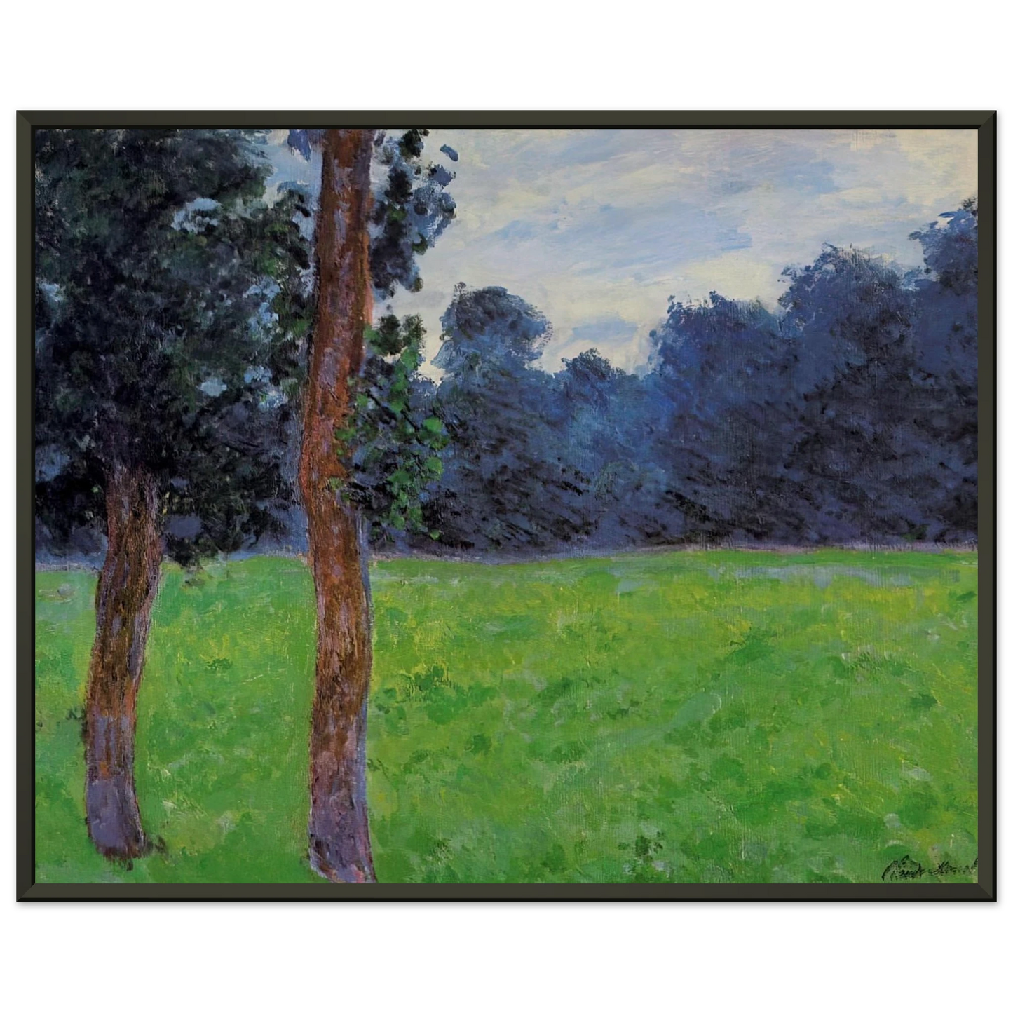 claude monet Two Trees in a Meadow Framed Art Print - Aluminum Frame - 40x50 cm / 16x20 inches