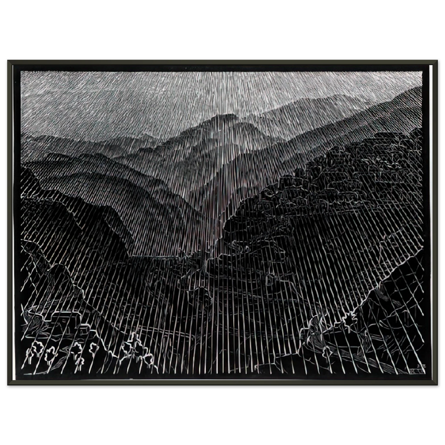 MC Escher  ROSSANO CALABRIA FEBRUARY 1931 1931 Framed Art Print  - Aluminum Frame - 70x100 cm / 28x40 inches