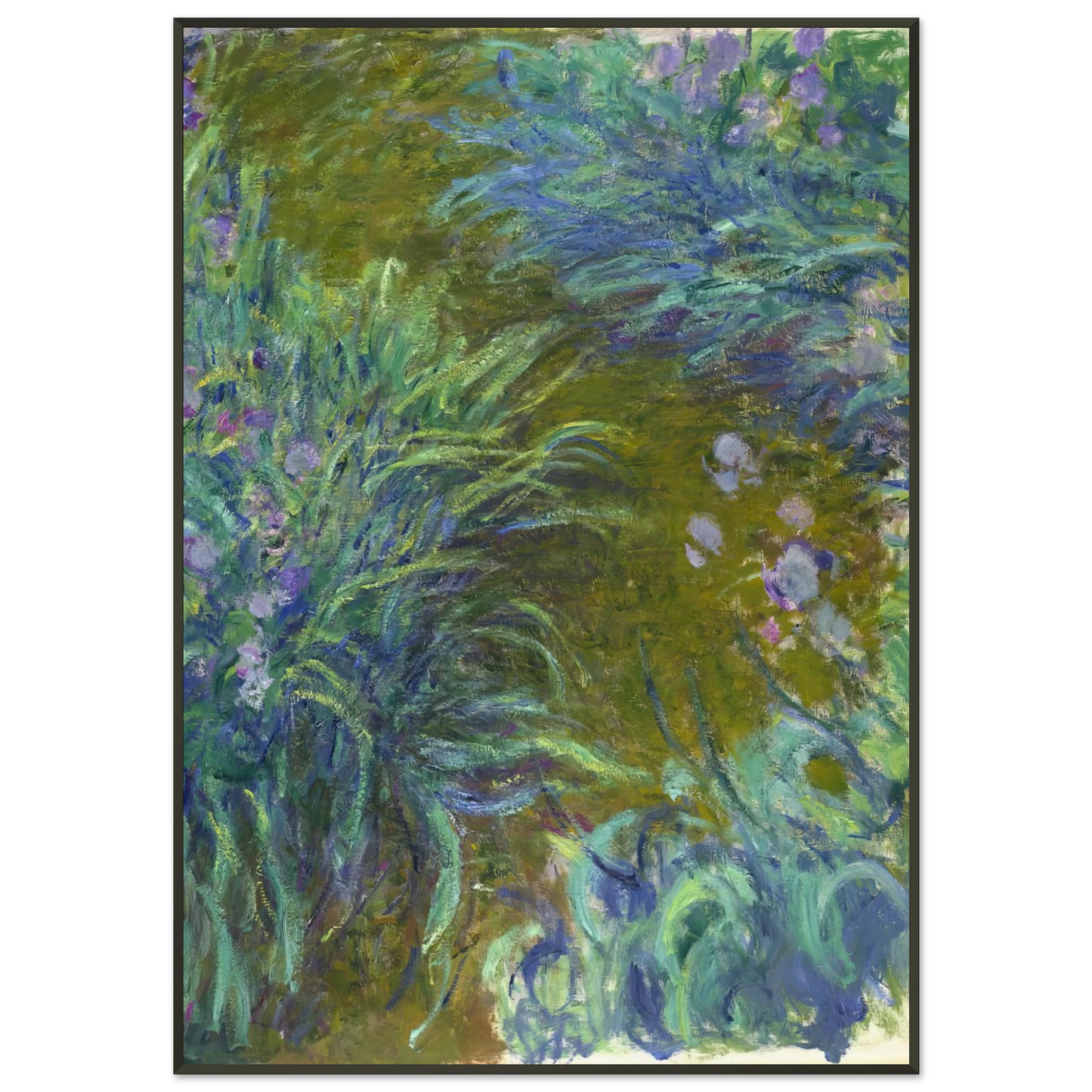 claude monet  Path through the Irises 02 Framed Art Print  - Aluminum Frame - 21x29.7 cm / 8x12"