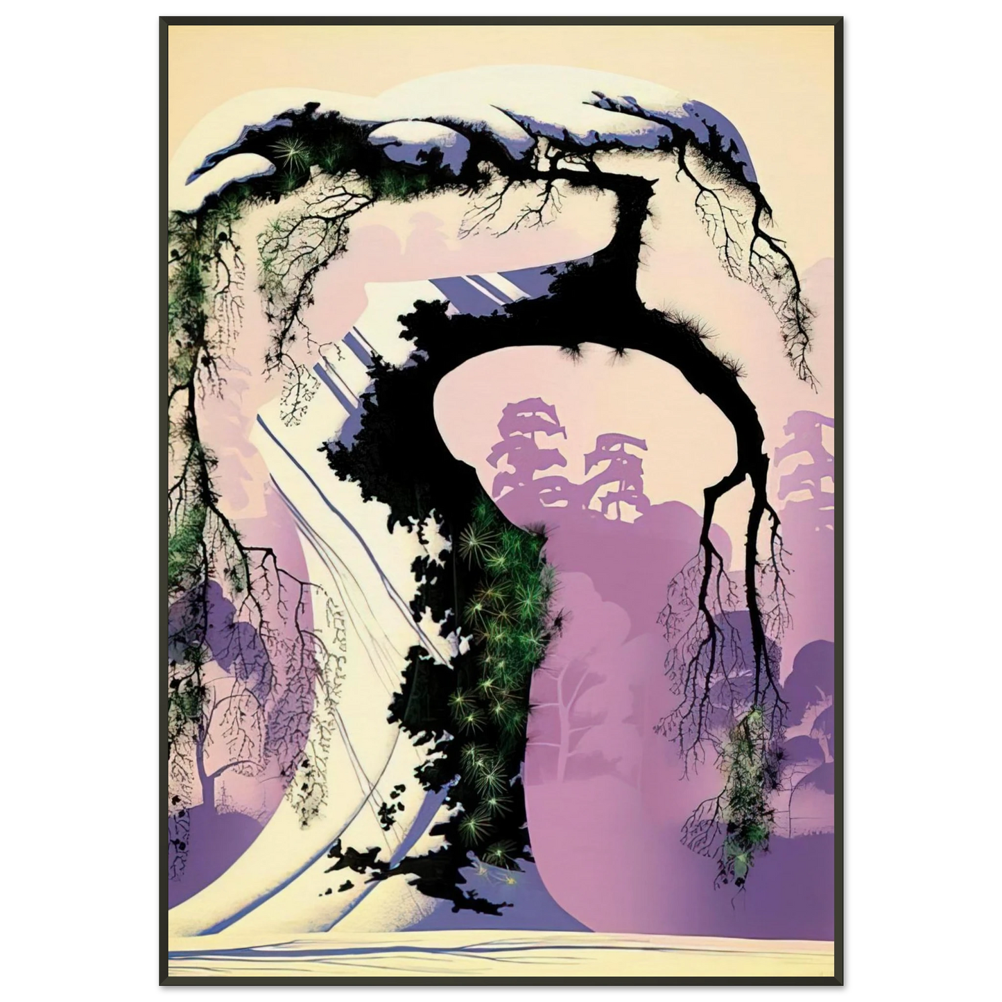 Eyvind Earle  Norway Pine Framed Art Print  - Aluminum Frame - 21x29.7 cm / 8x12"
