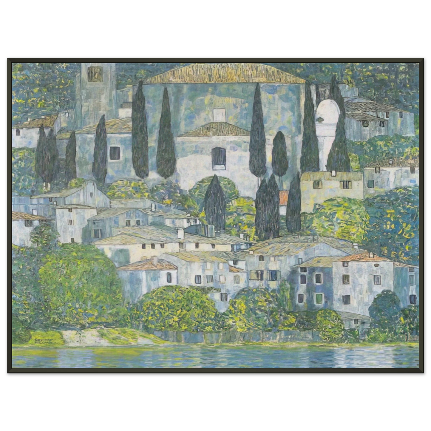 Gustav Klimt CHRURCH IN CASSONE 1913 Framed Art Print - Aluminum Frame - 40x50 cm / 16x20 inches
