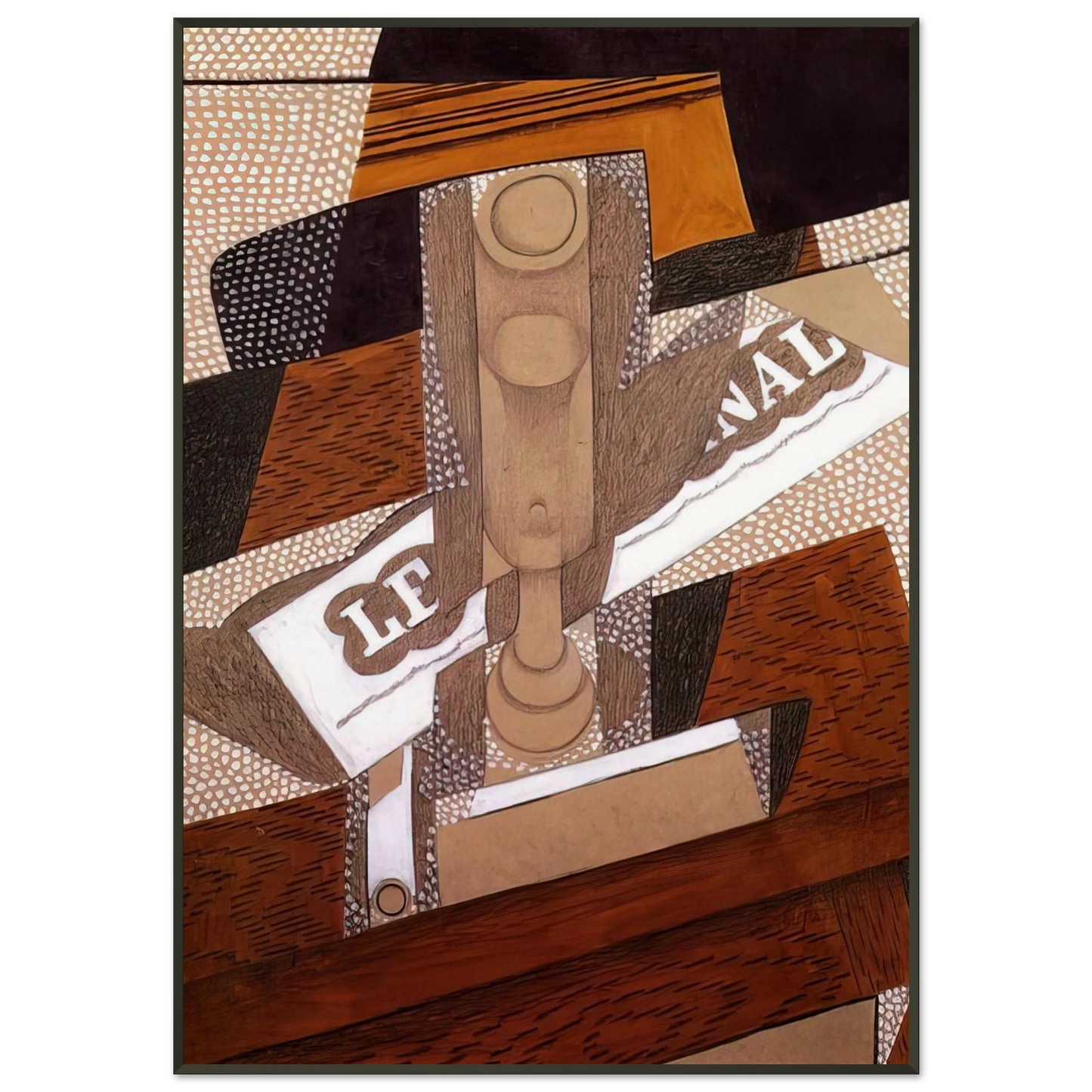 Juan Gris THE PIPE 1916 Framed Art Print - Aluminum Frame - 21x29.7 cm / 8x12"