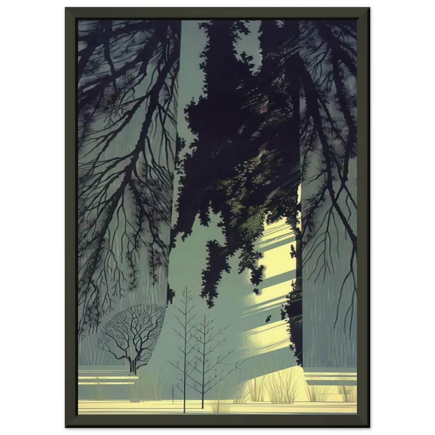 Eyvind Earle Snow White Framed Art Print - Aluminum Frame - 40x50 cm / 16x20 inches