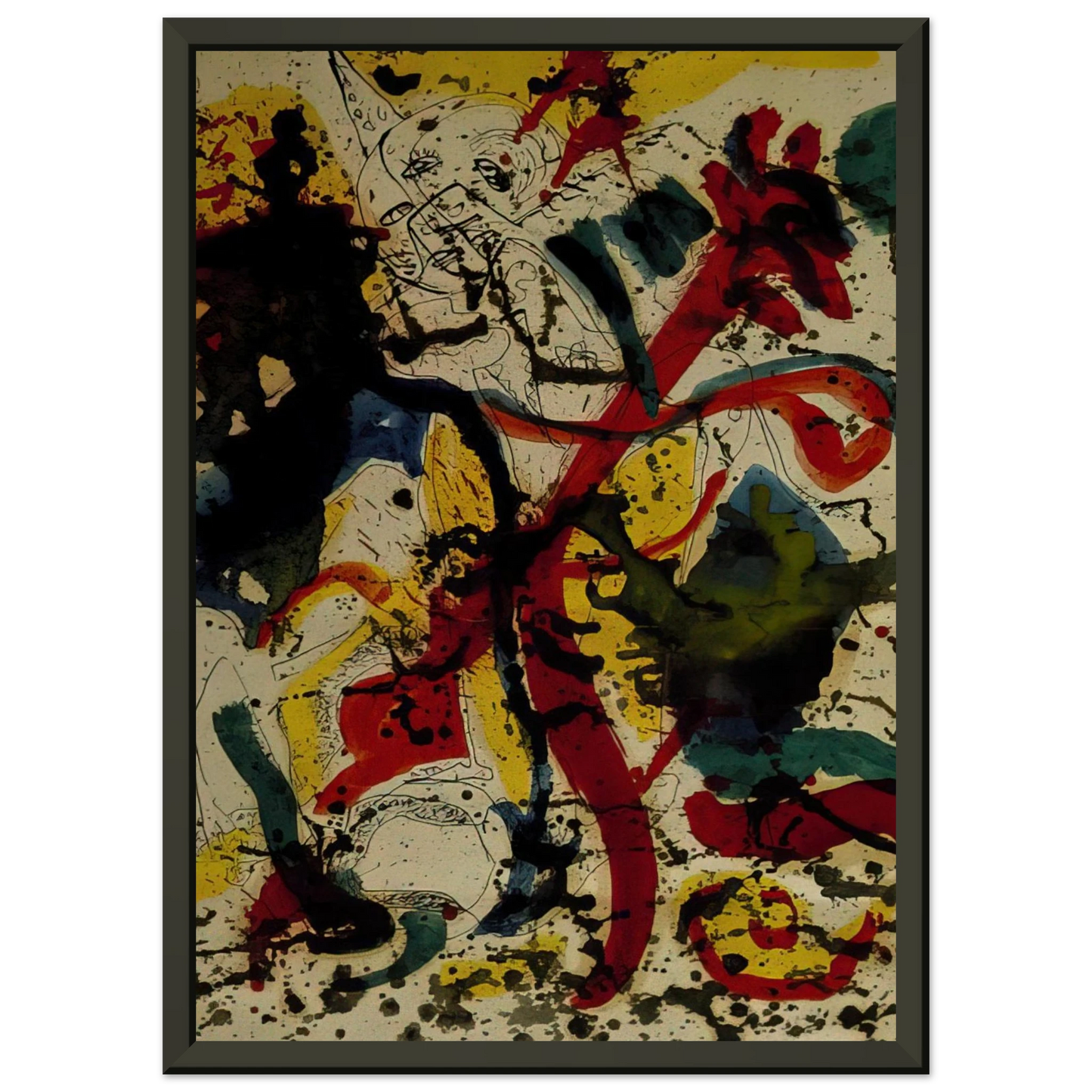 Jackson Pollock UNTITLED 1944 Framed Art Print - Aluminum Frame - 60x80 cm / 24x32 inches