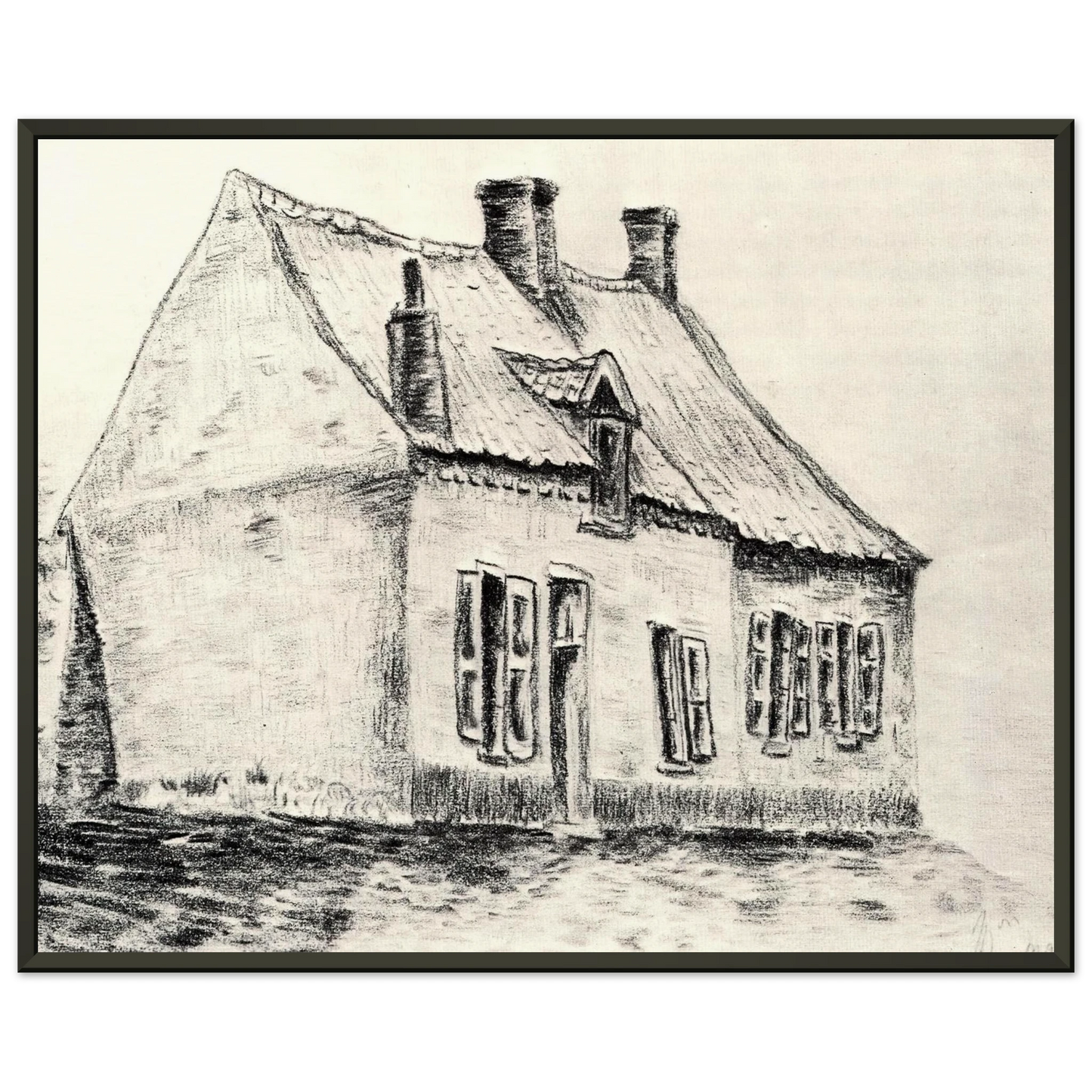 Vincent van Gogh  A house Magros Framed Art Print  - Aluminum Frame - 60x80 cm / 24x32 inches