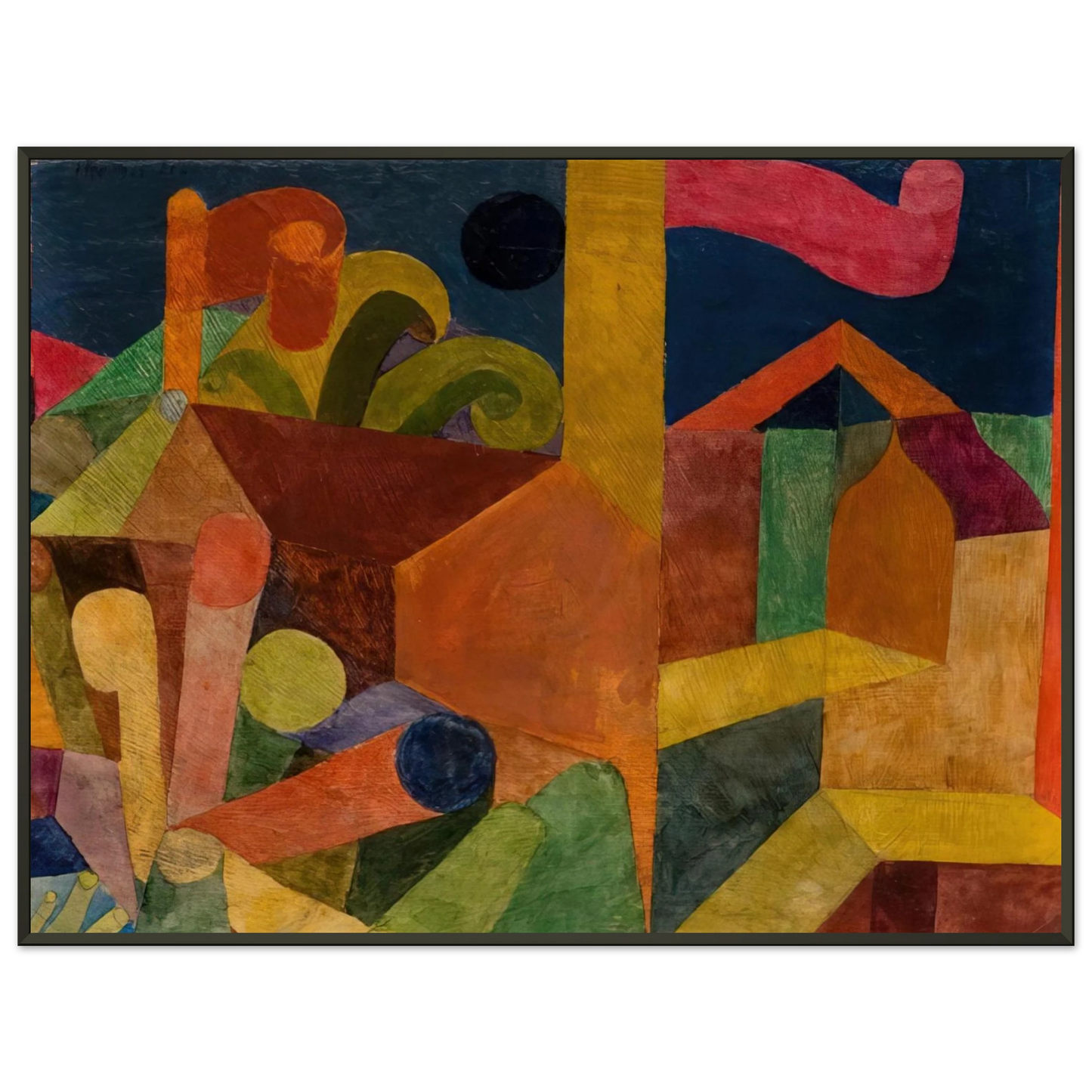 Paul Klee  LANDSCAPE WITH FLAGS 1914 Framed Art Print  - Aluminum Frame - 40x50 cm / 16x20 inches