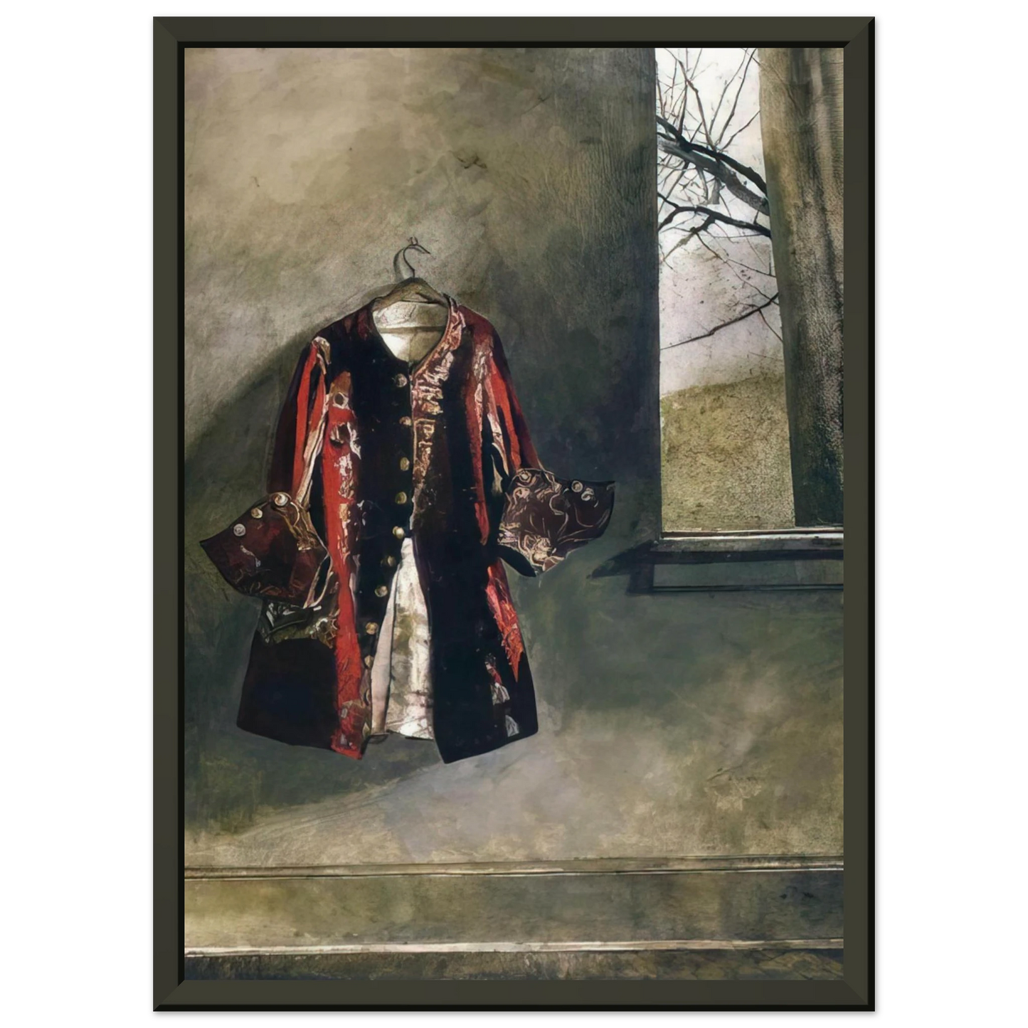 Andrew Wyeth CURTAIN CALL Framed Art Print - Aluminum Frame - 40x50 cm / 16x20 inches