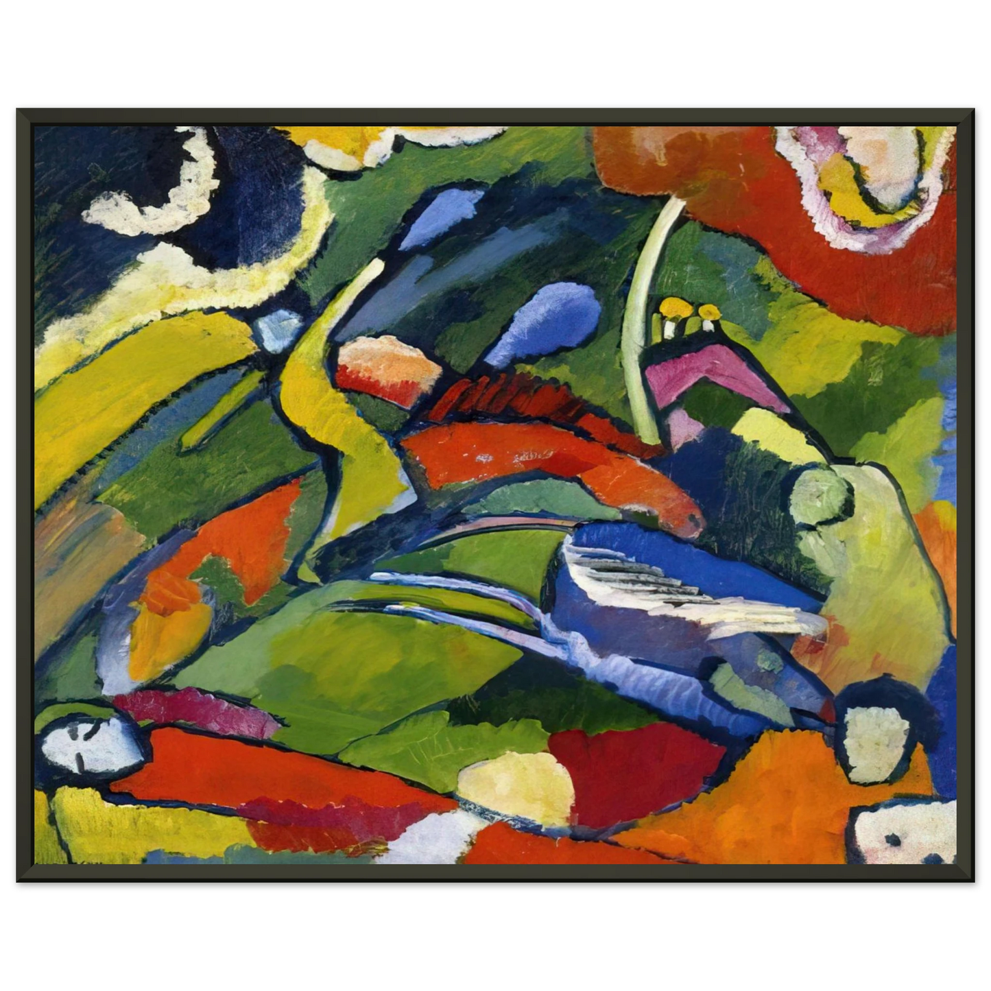 Wassily Kandinsky TWO RIDERS AND RECLINING FIGURE Framed Art Print - Aluminum Frame - 40x50 cm / 16x20 inches