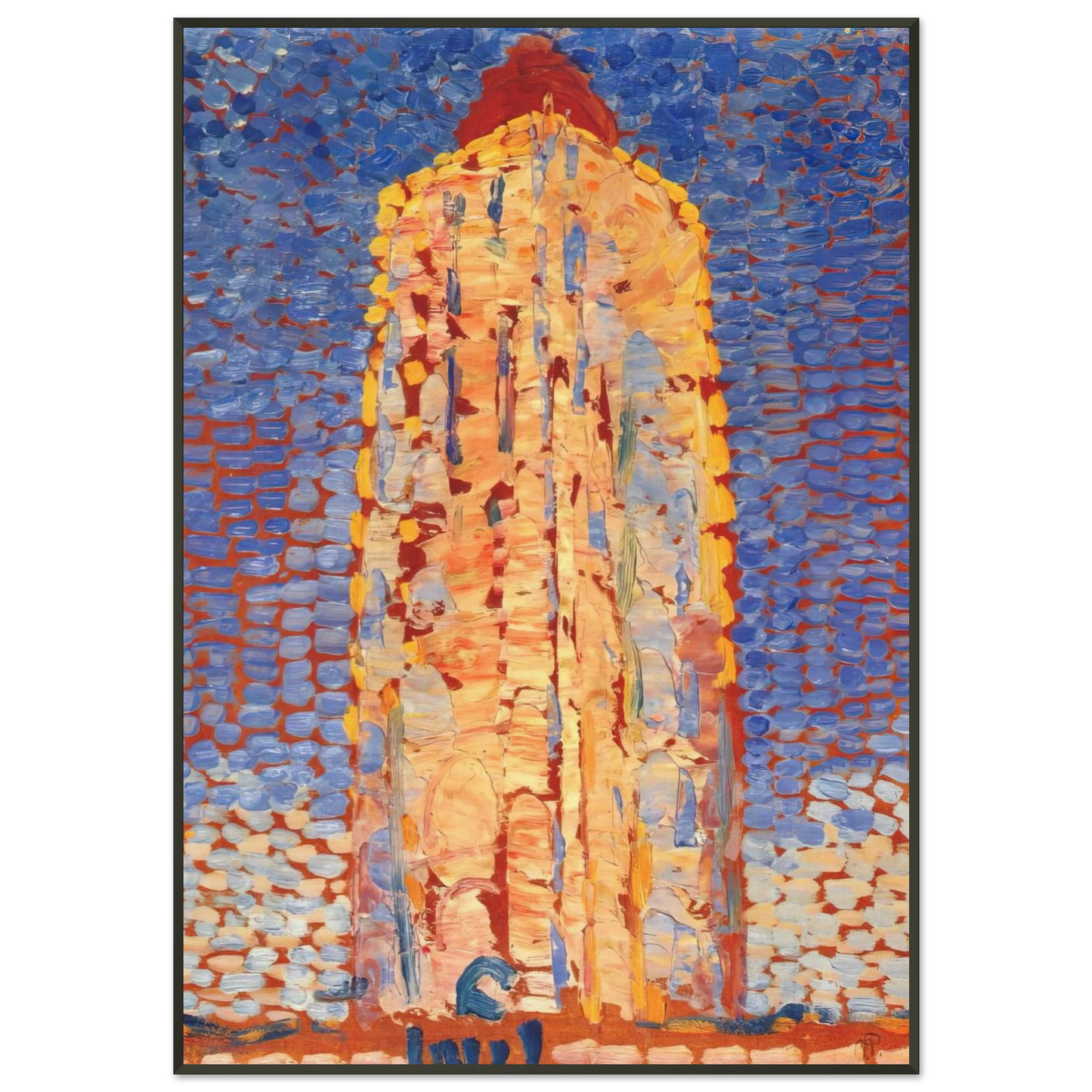 Piet Mondrian Lighthouse in Westkapelle Framed Art Print - Aluminum Frame - 21x29.7 cm / 8x12"
