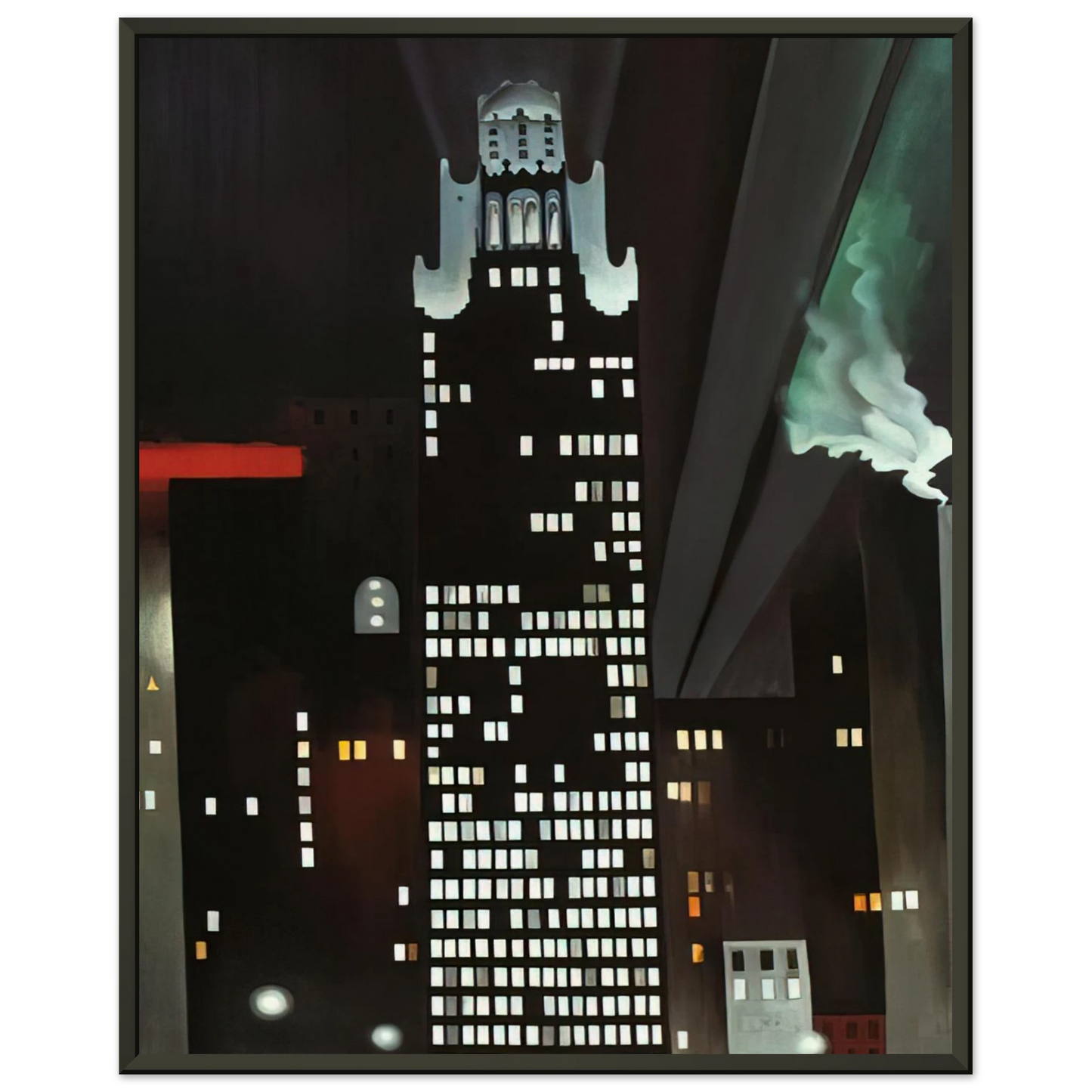 Georgia OKeeffe Radiator Building Night New York Framed Art Print - Aluminum Frame - 60x80 cm / 24x32 inches