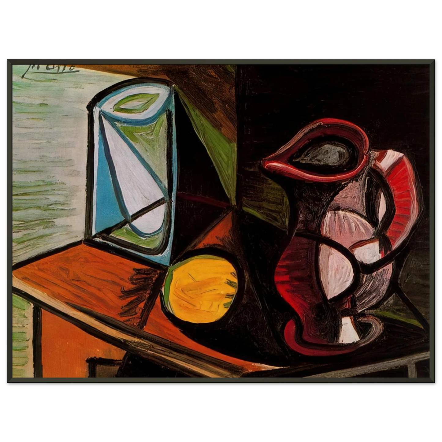 Pablo Picasso Glass and pitcher Framed Art Print - Aluminum Frame - 70x100 cm / 28x40 inches
