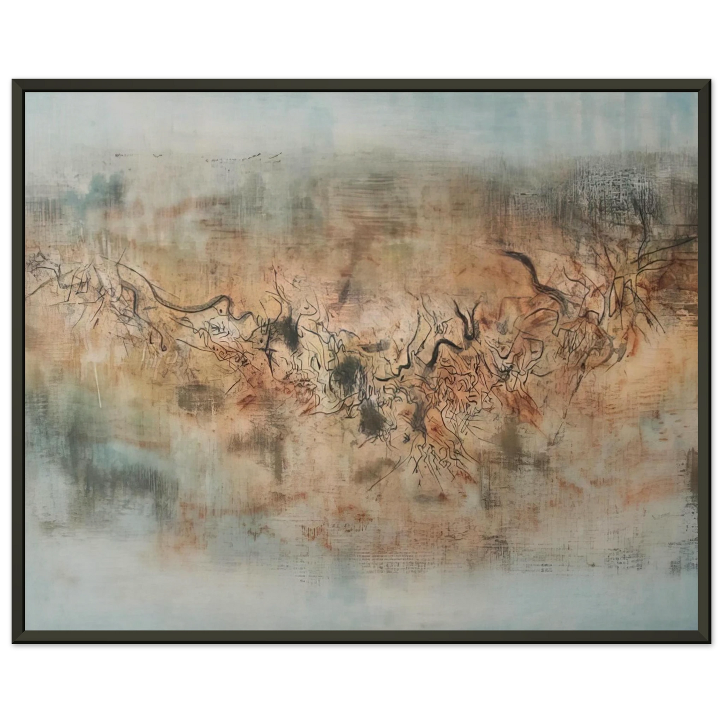 Zao WouKi VENT ET POUSSI RE 1957 Framed Art Print - Aluminum Frame - 70x100 cm / 28x40 inches