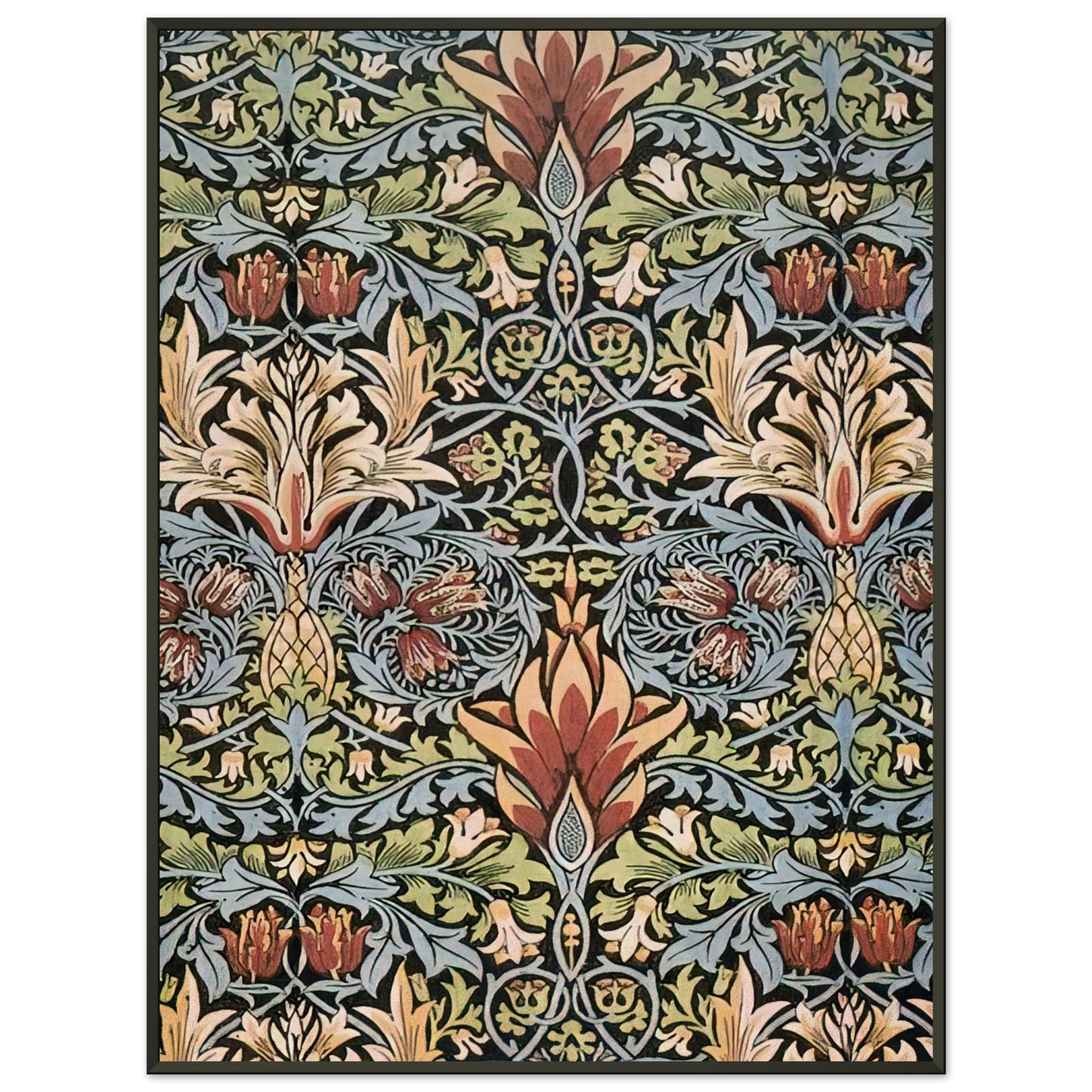 William Morris SNAKESHEAD PRINTED TEXTILE 1876 Framed Art Print - Aluminum Frame - 70x100 cm / 28x40 inches