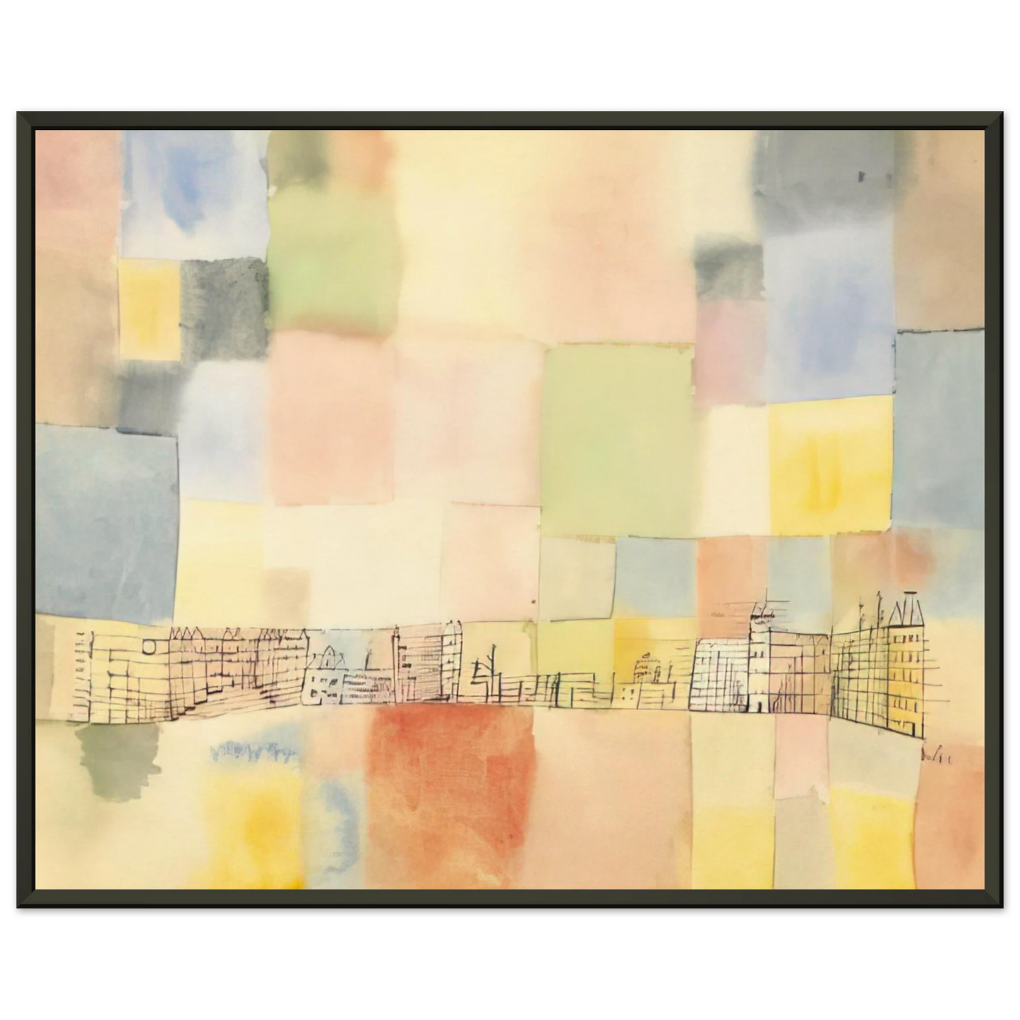 Paul Klee NEUER STADTTEIL IN M 1928 Framed Art Print - Aluminum Frame - 60x80 cm / 24x32 inches